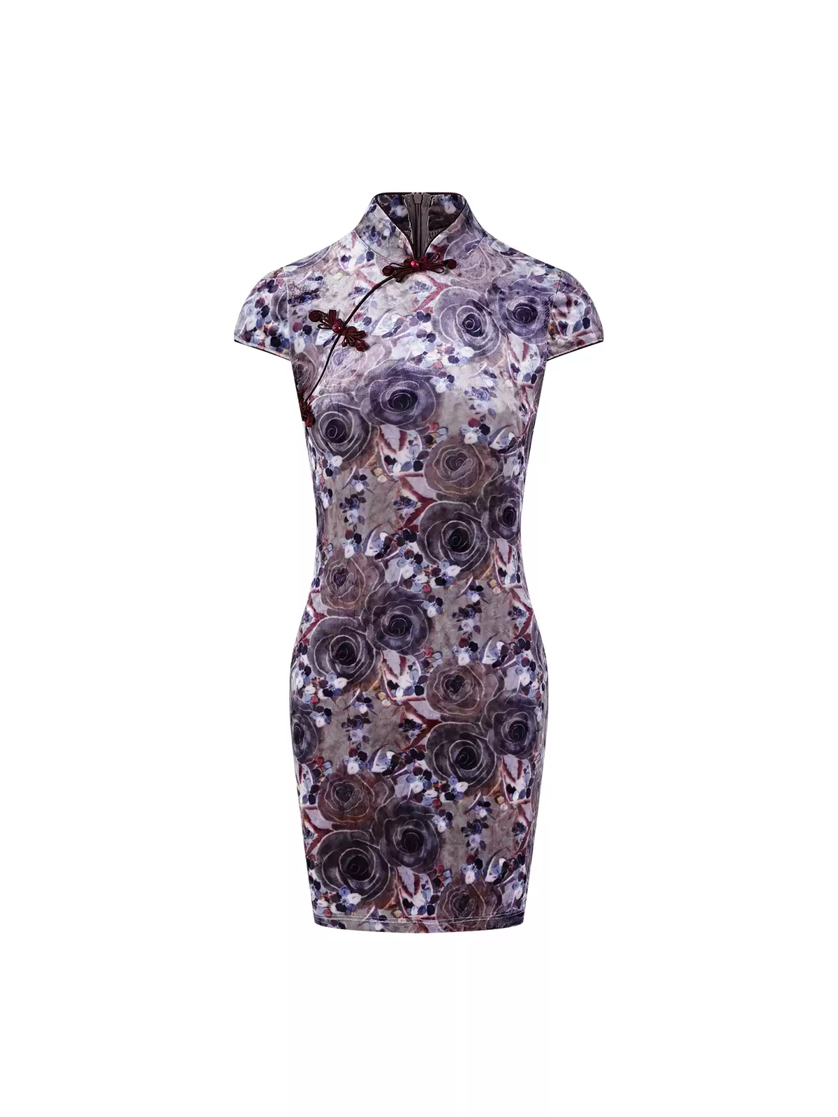 FIND YA WINGS Purple Rose Mandarin Mini Cheongsam