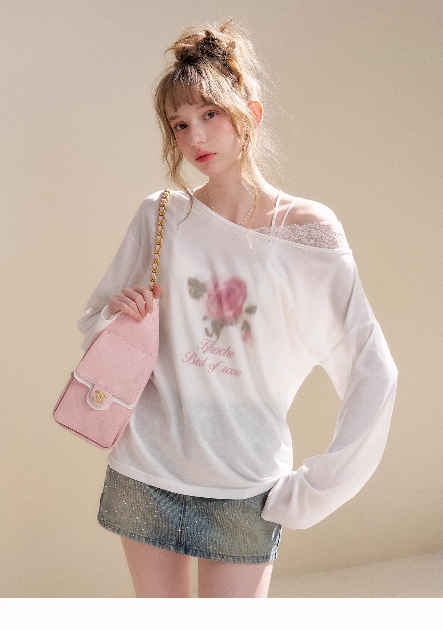 Kroche KE4054 Off shoulder lace top