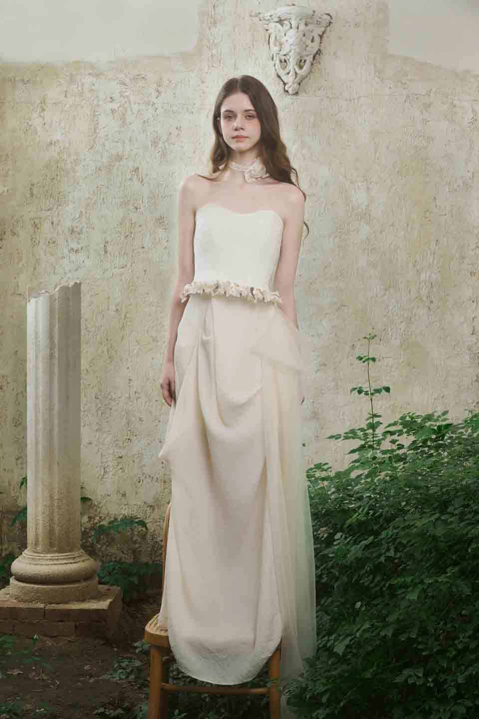 Crow Crew White sleeveless corset dress