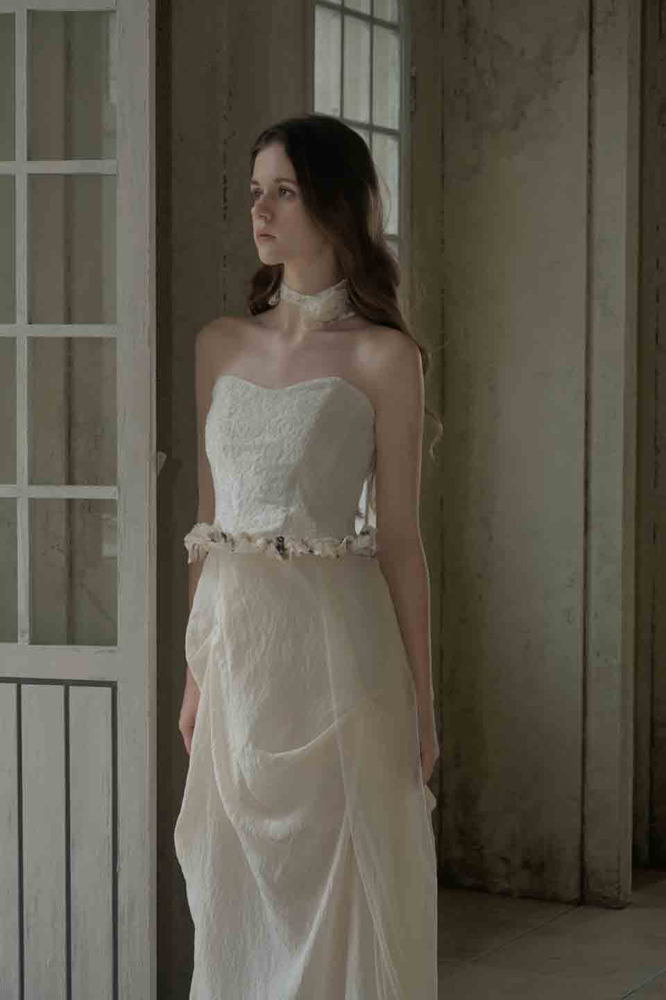 Crow Crew White sleeveless corset dress