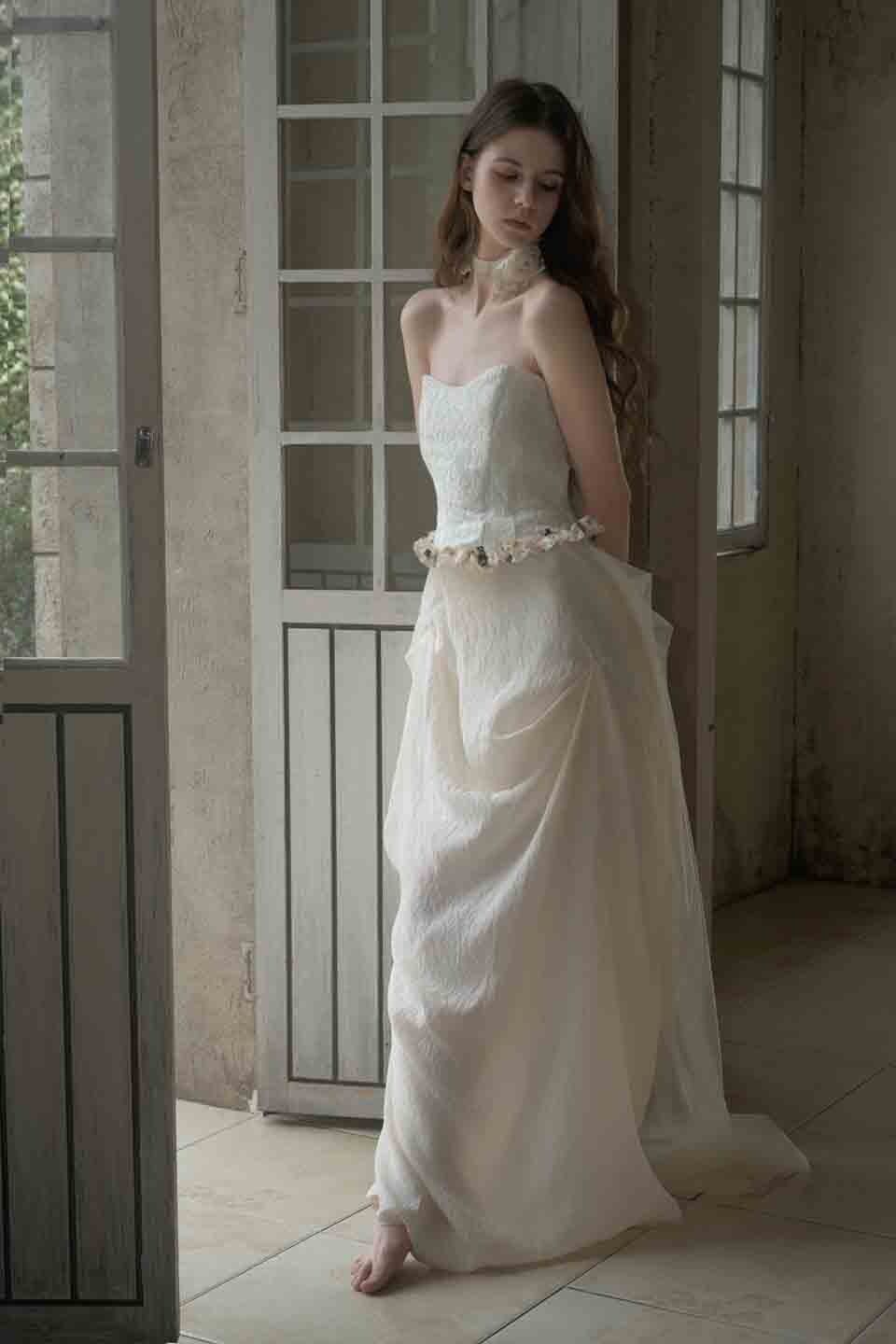 Crow Crew White sleeveless corset dress