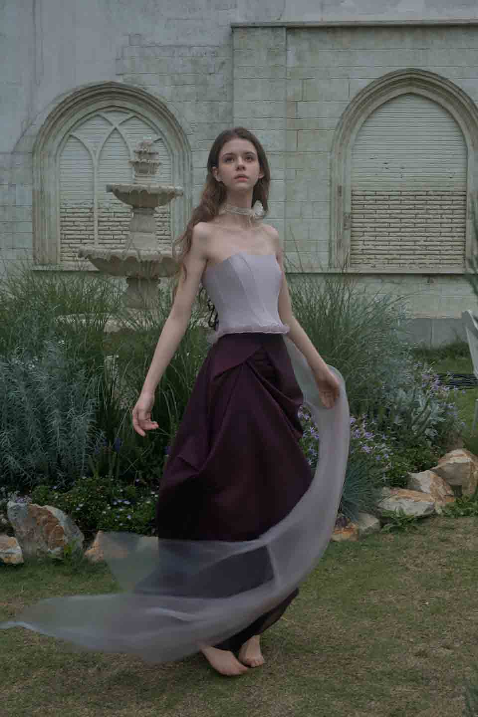 Crow Crew Purple sleeveless corset dress