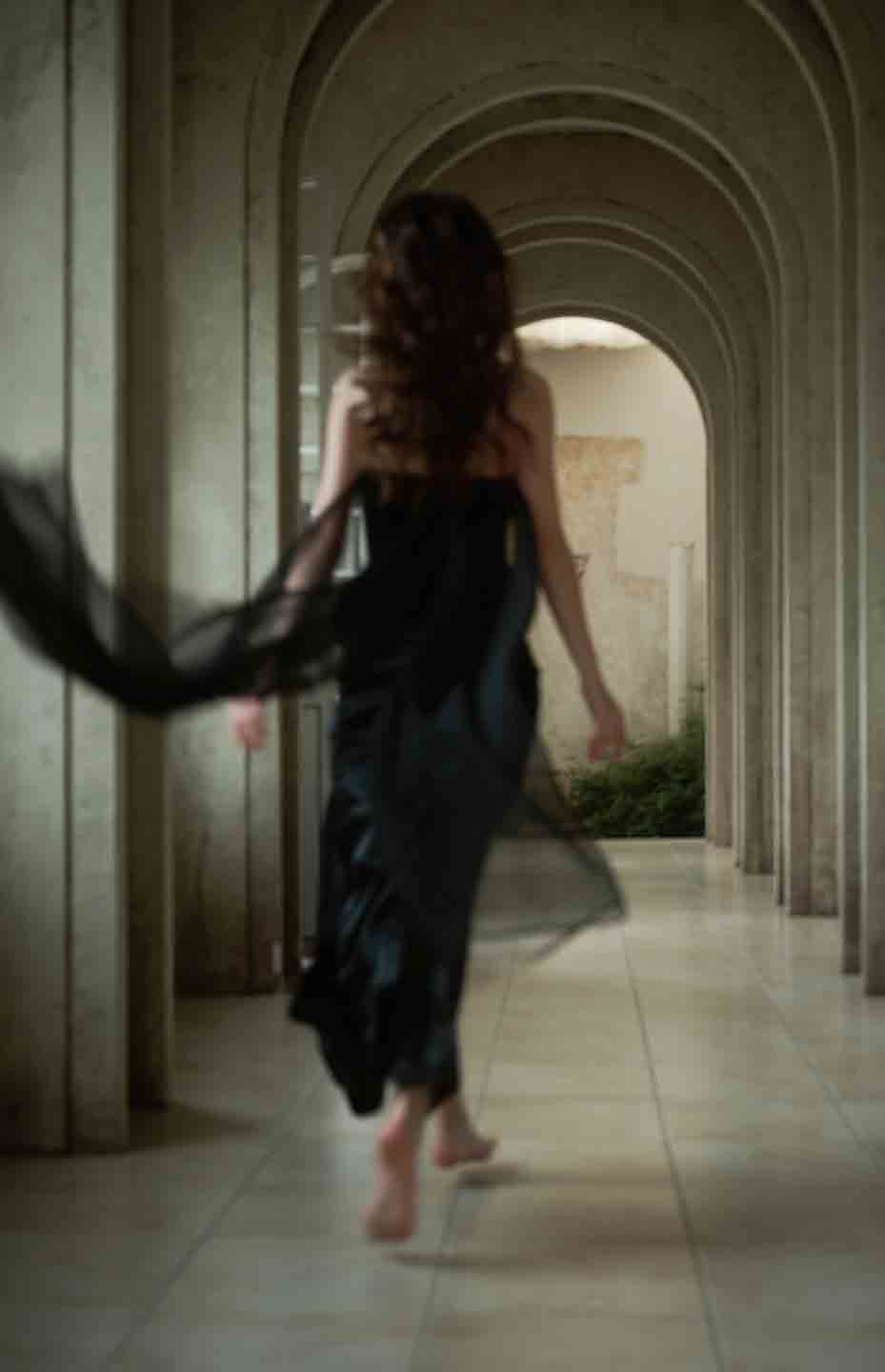 Crow Crew Black strapless ribbon dress