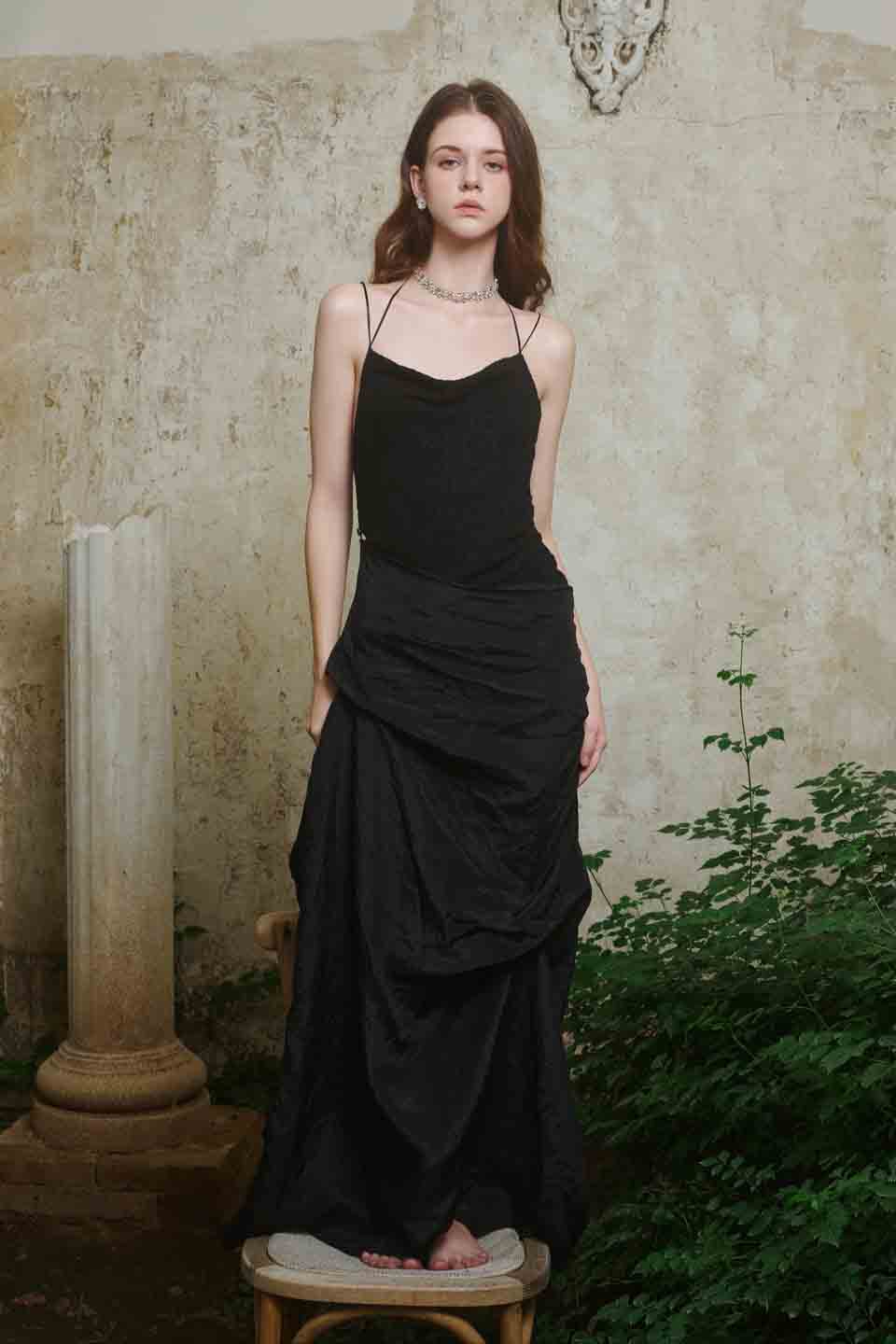 Crow Crew Black dark patten camisole dress