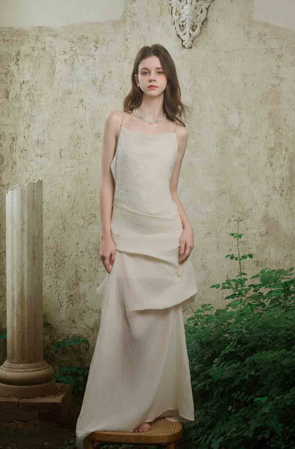 Crow Crew White dark patten camisole dress