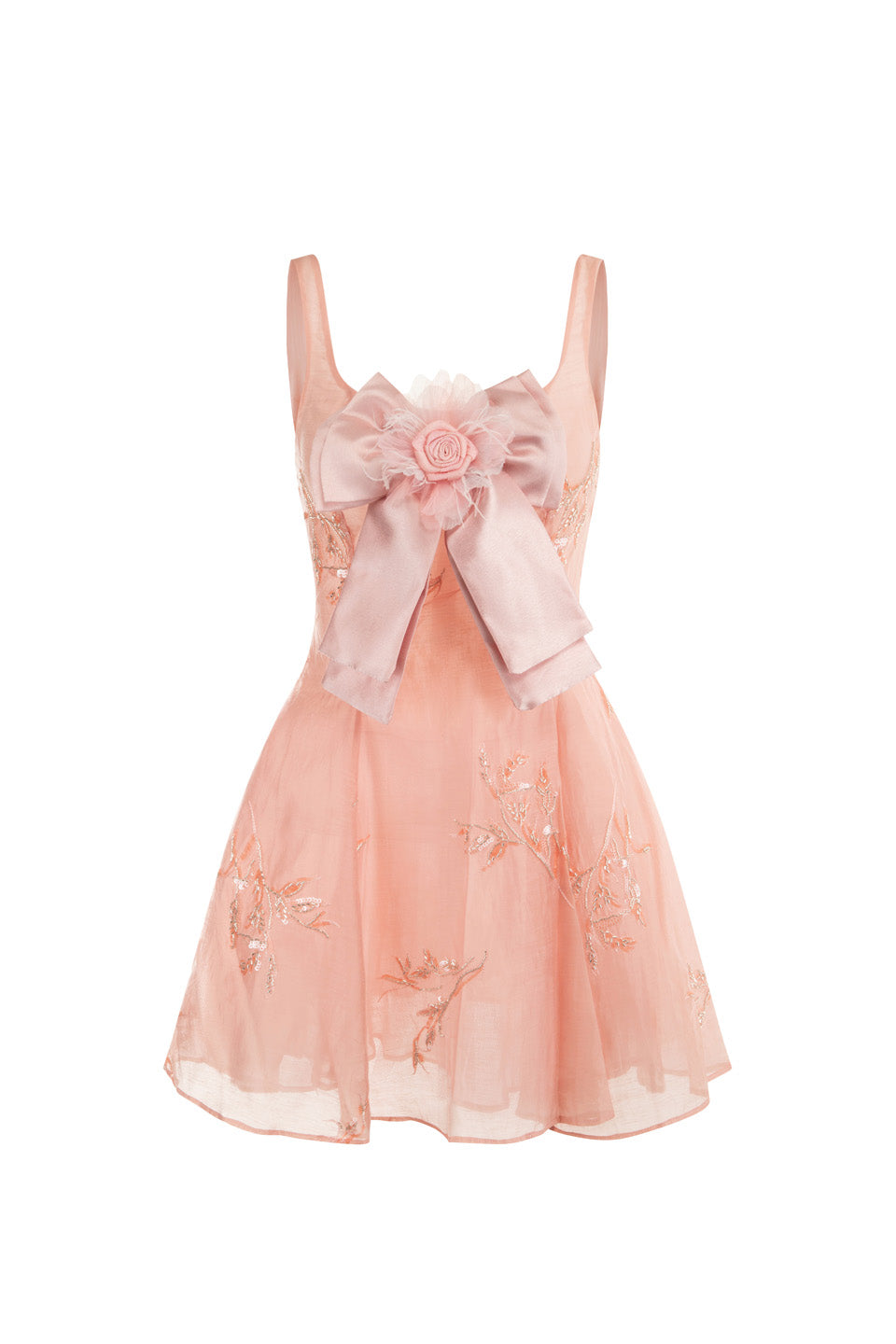 Wardrobes by chen Embroidered pink bow tie dress