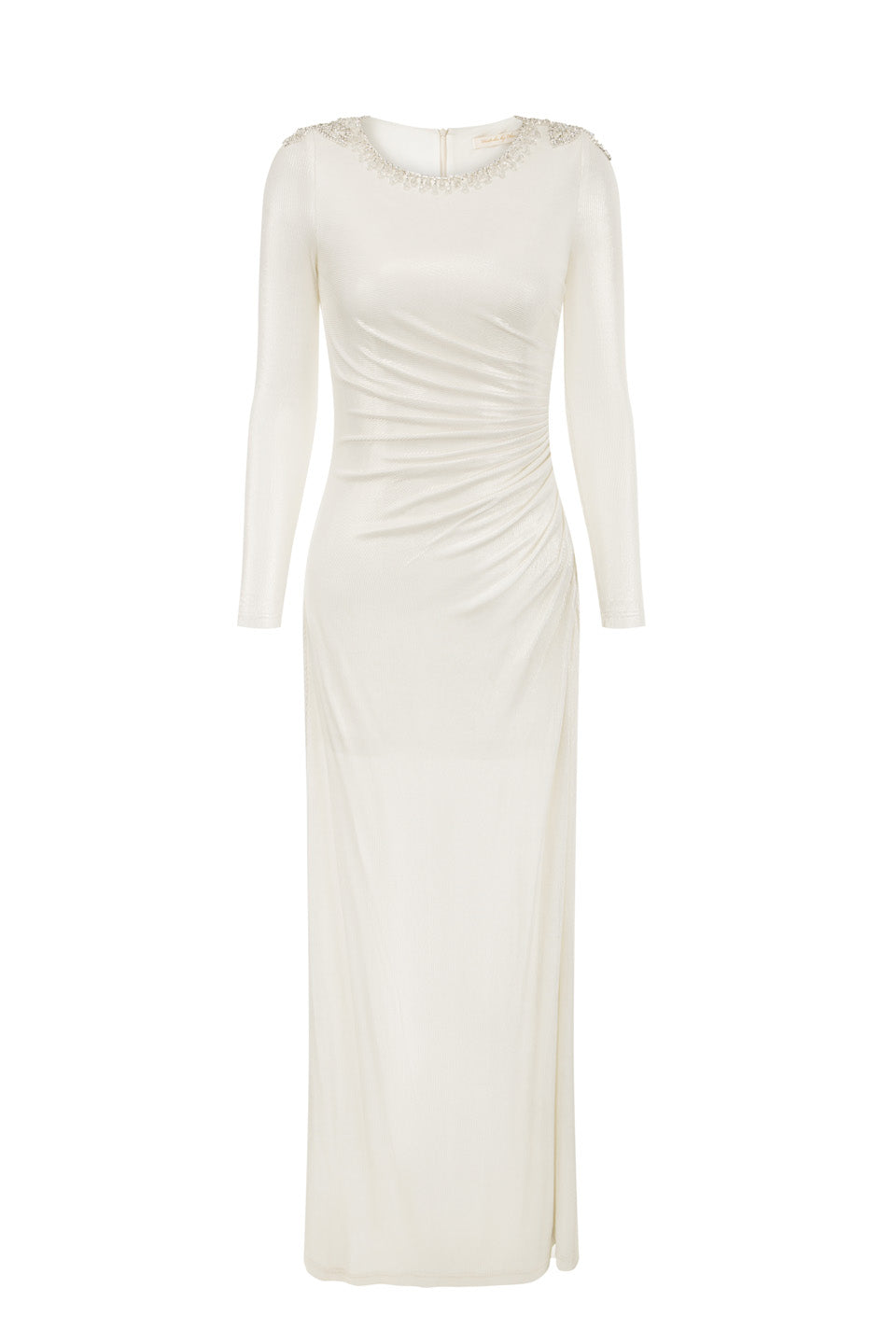 Wardrobes by chen Satin knitted pleated sleeve dress