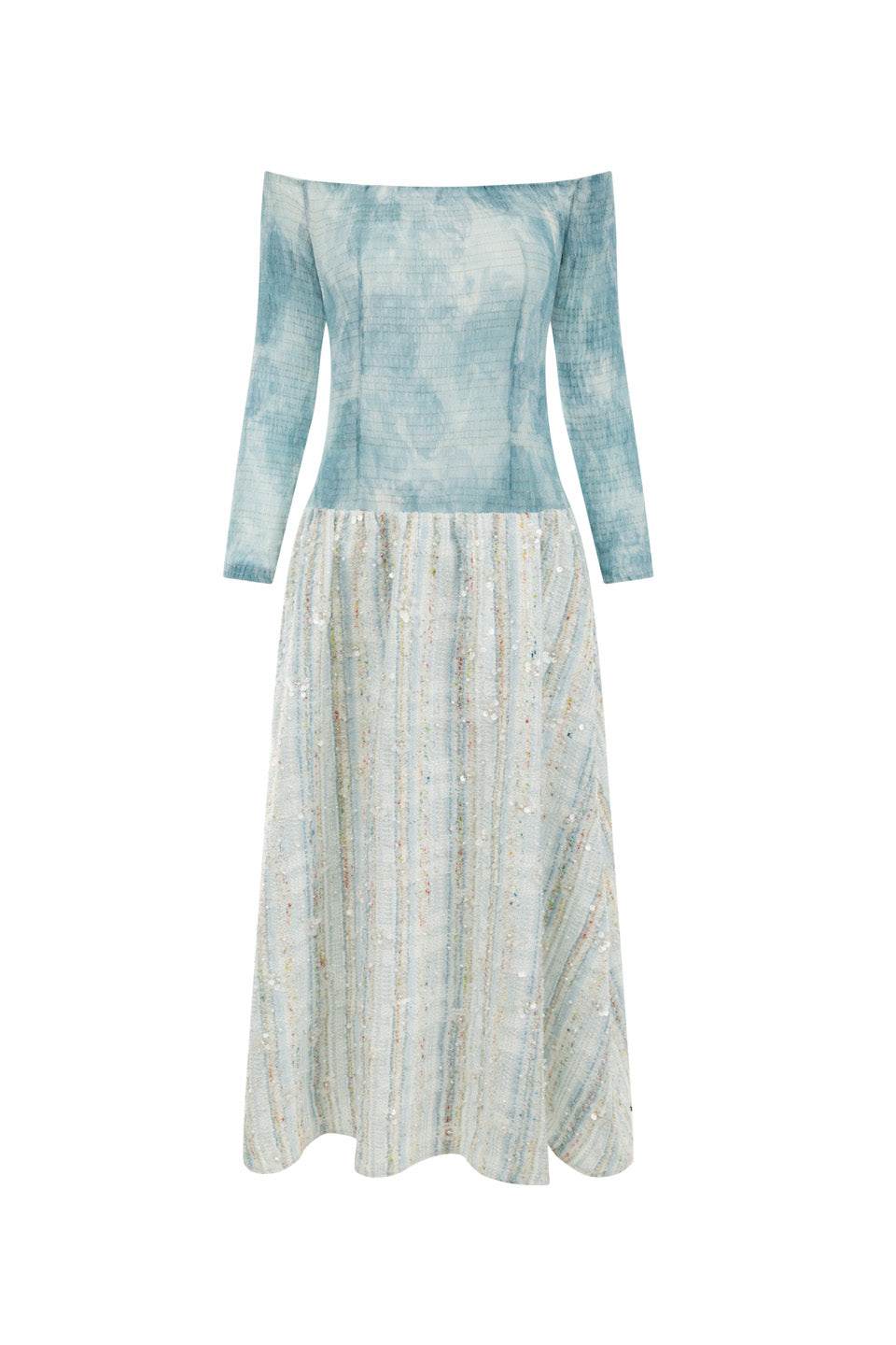 Wardrobes by chen Tie dye elastic slim gradient dress