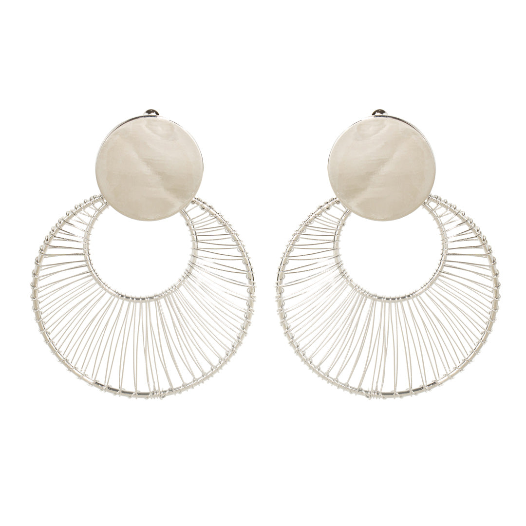 Wardrobes by chen Minimally hollowed out circular earrings