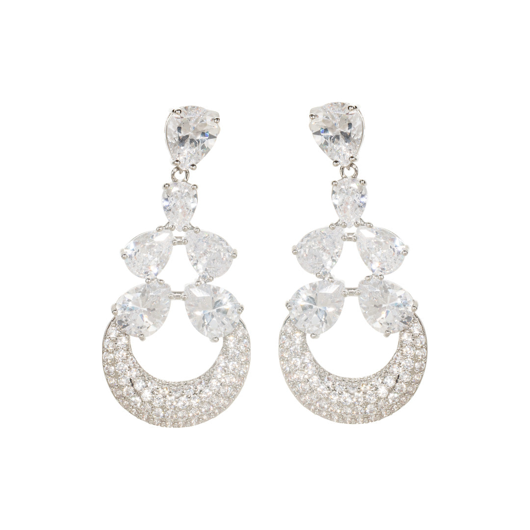 Wardrobes by chen Zircon full diamond hollow earrings
