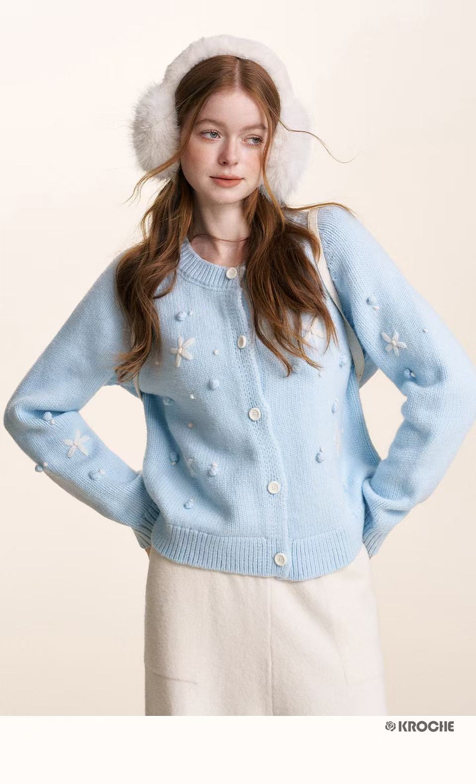 Kroche Embroidered snowflake cardigan