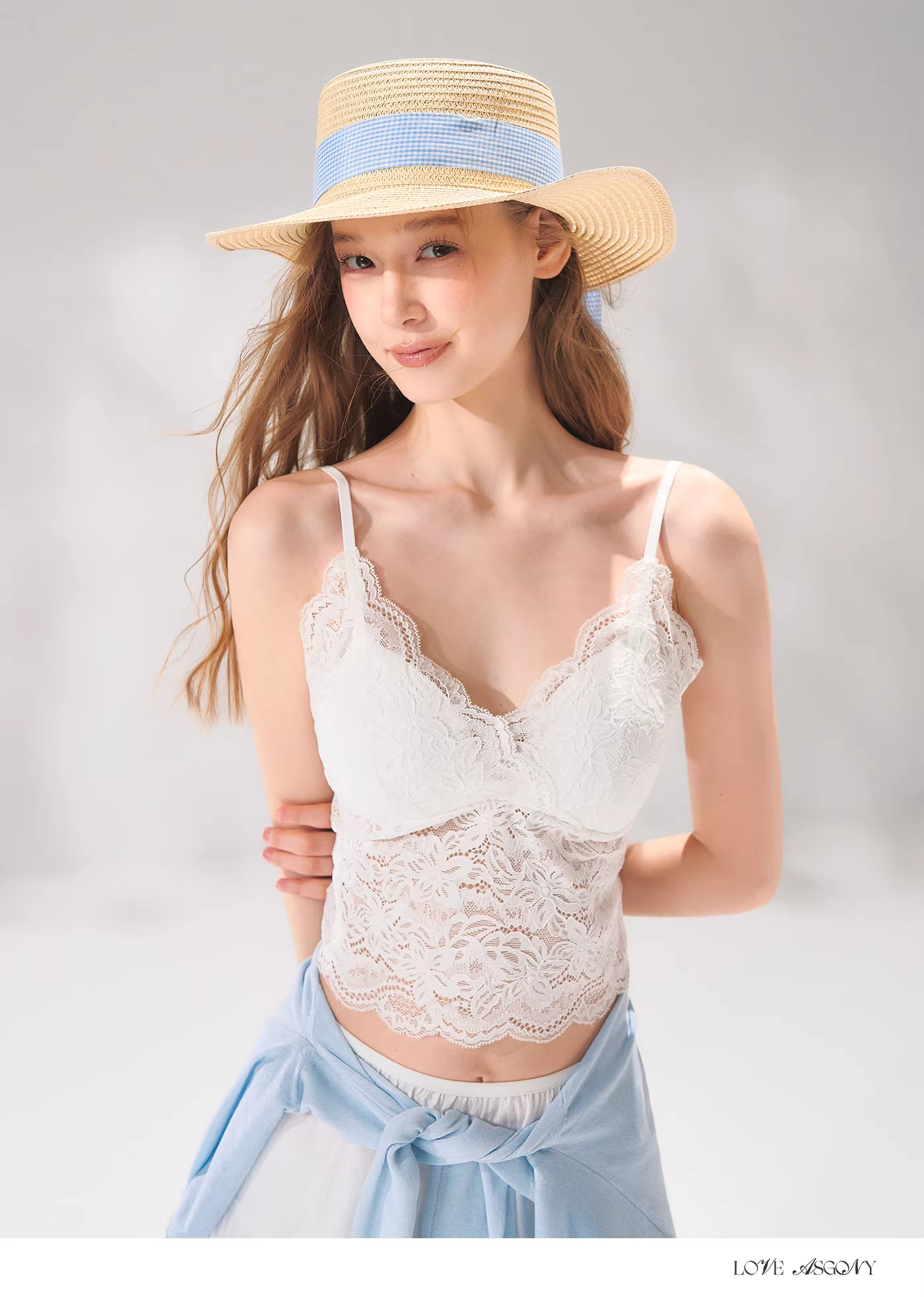AsGony ASG26084 Lace camisole with built-in breast pads