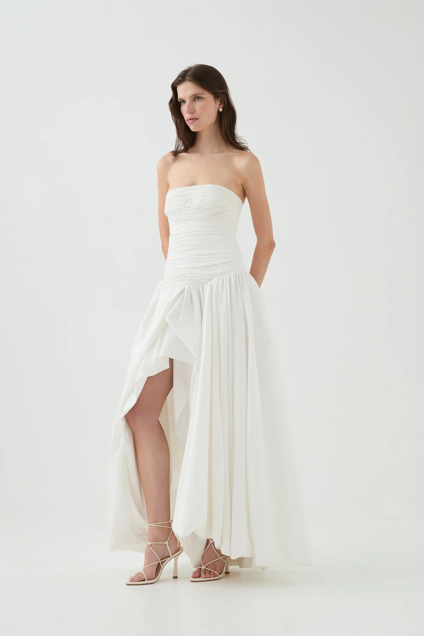 Aje Violette Bubble Hem Maxi Dress(white)