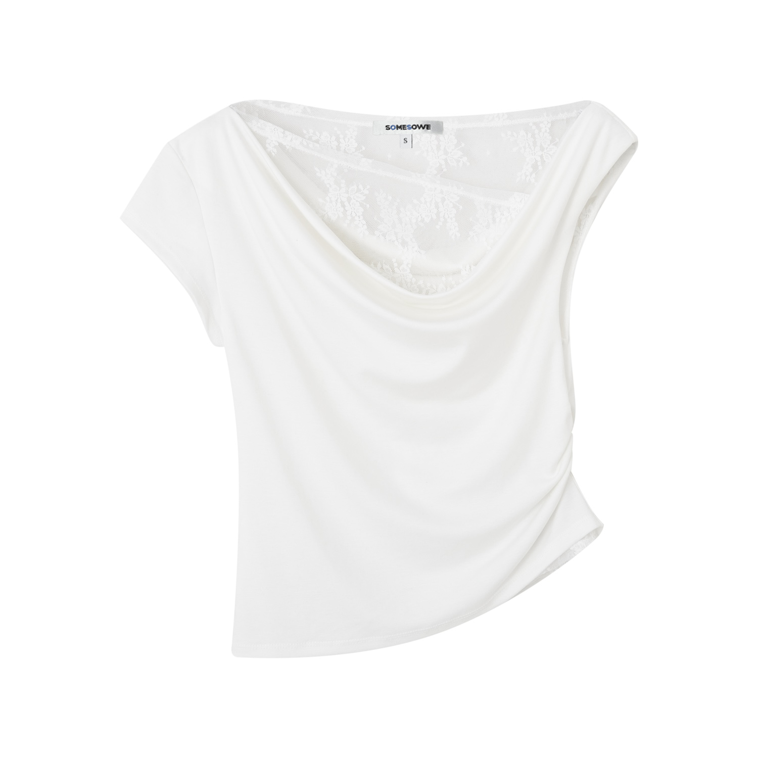 SOMESOWE S2508090 One shoulder swing collar top