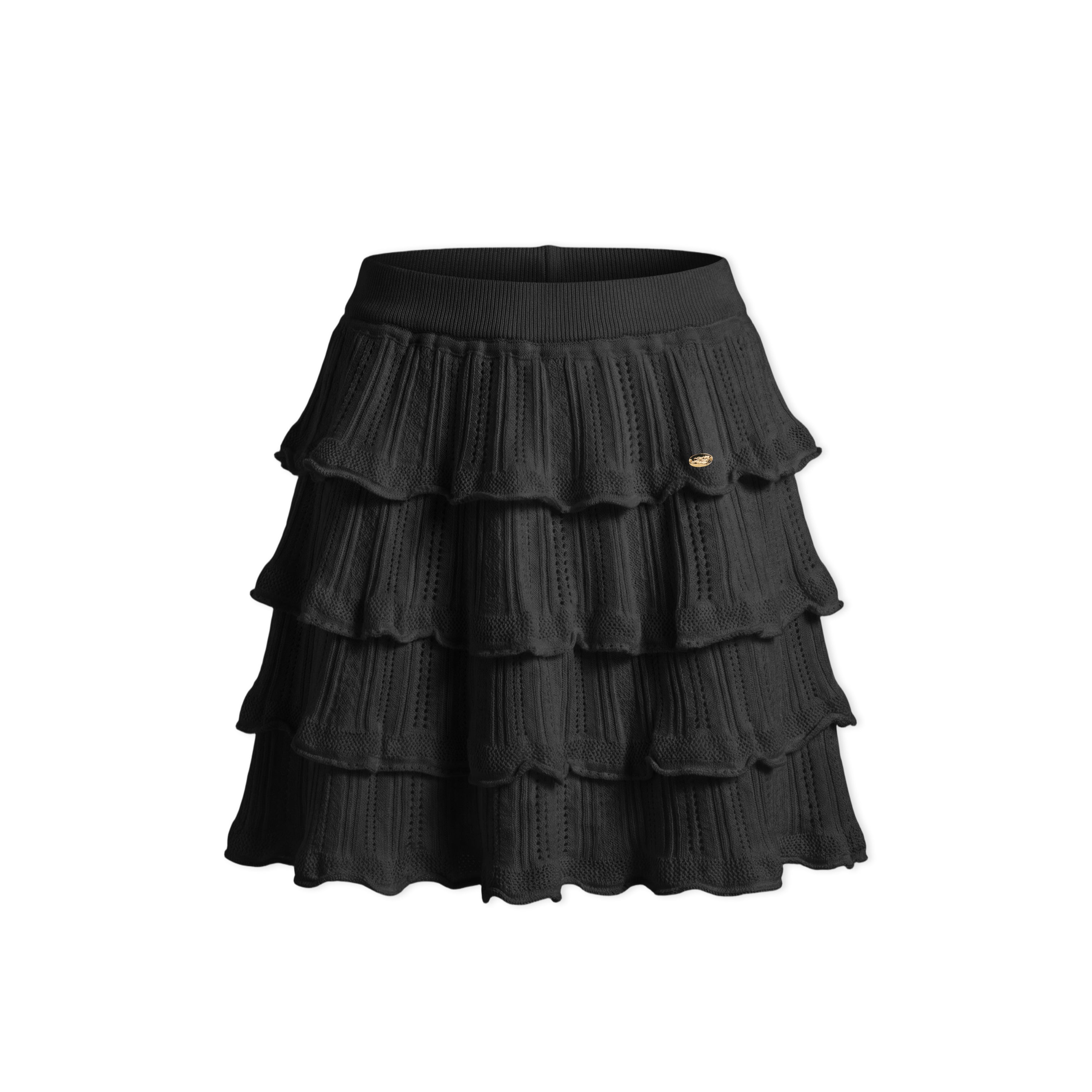 16DEWS 16D246057 Hollow out design high waisted lace cake skirt