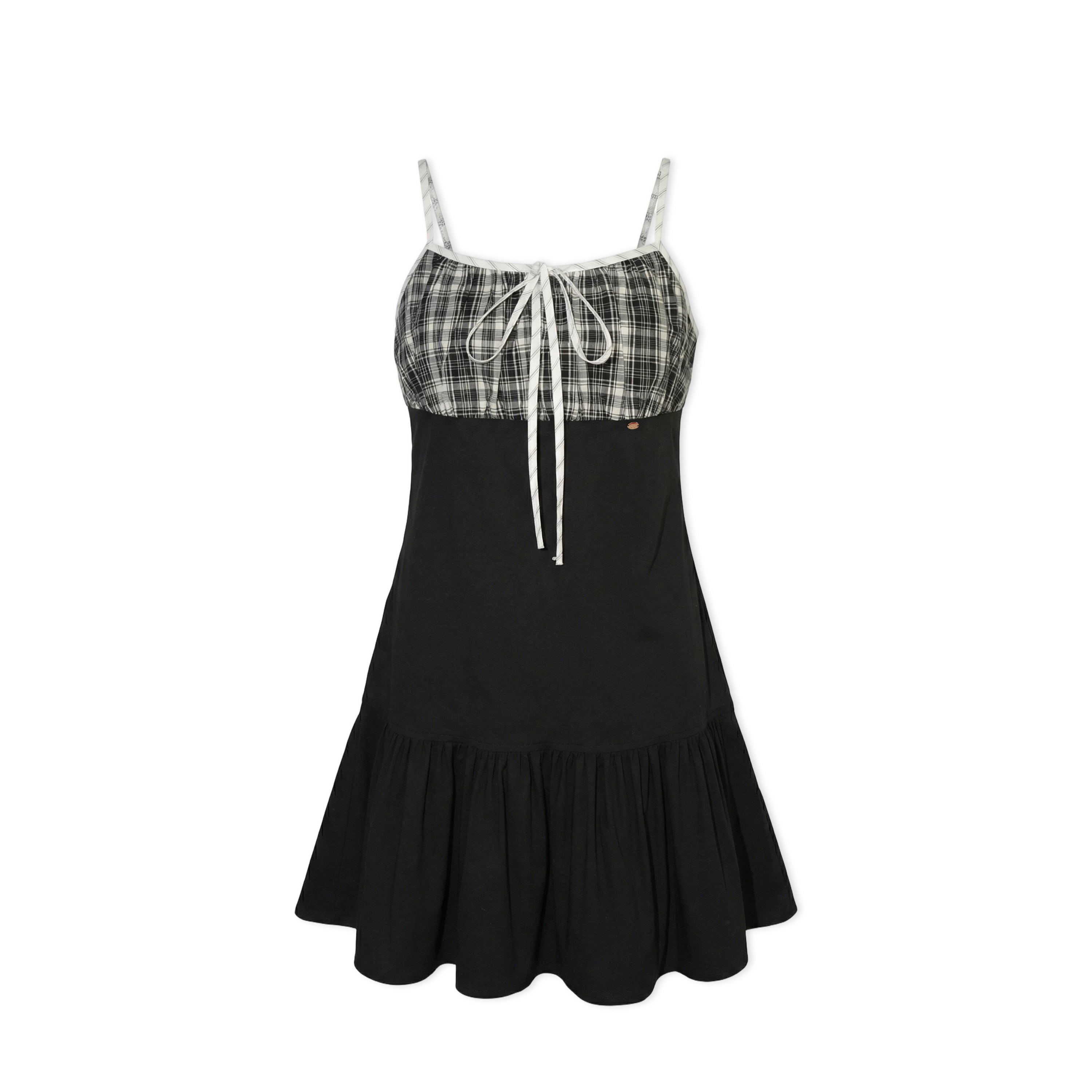 16DEWS 16D246064 Plaid patchwork camisole dress