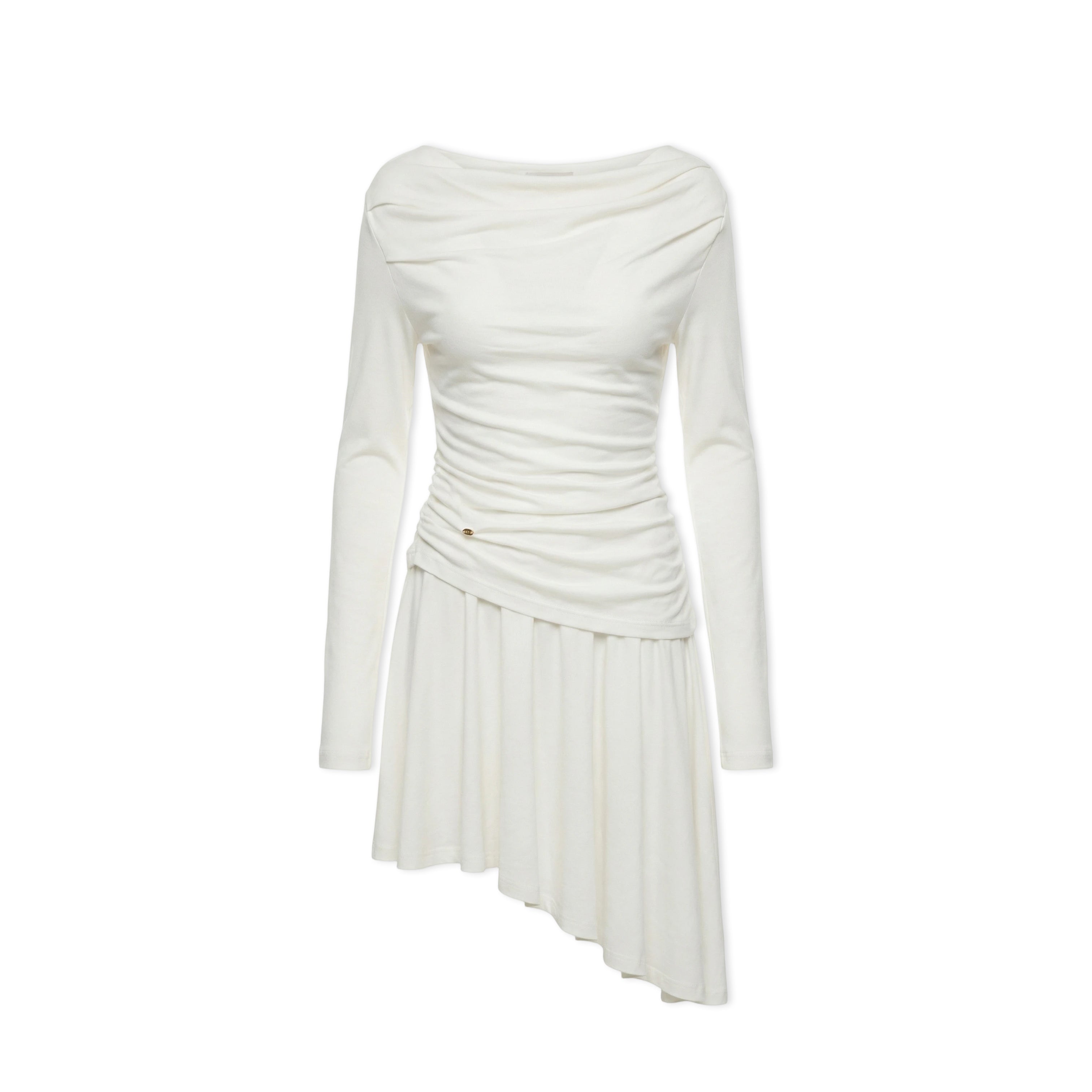 16DEWS 16D246071 Swing collar long sleeved waist cinching dress