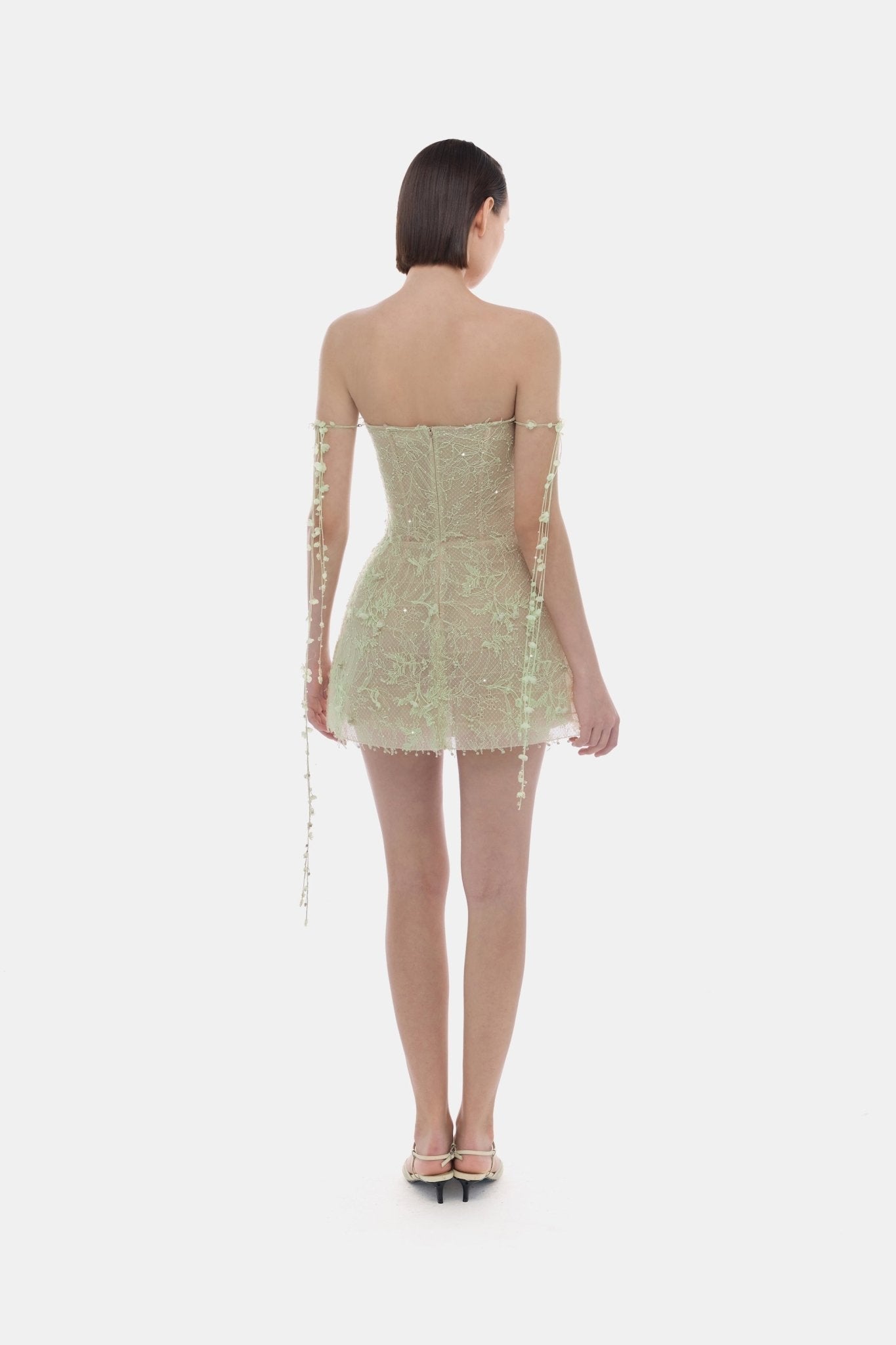 Montsand Mint Floral String Mini Dress