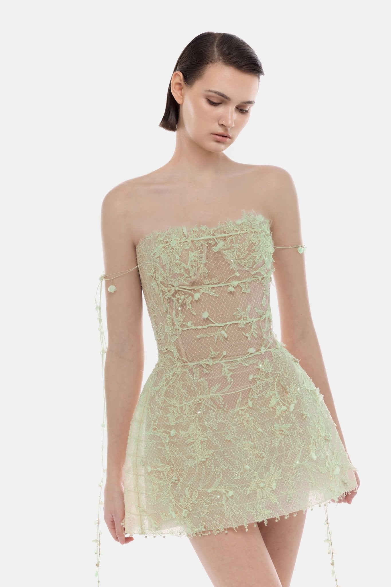 Montsand Mint Floral String Mini Dress