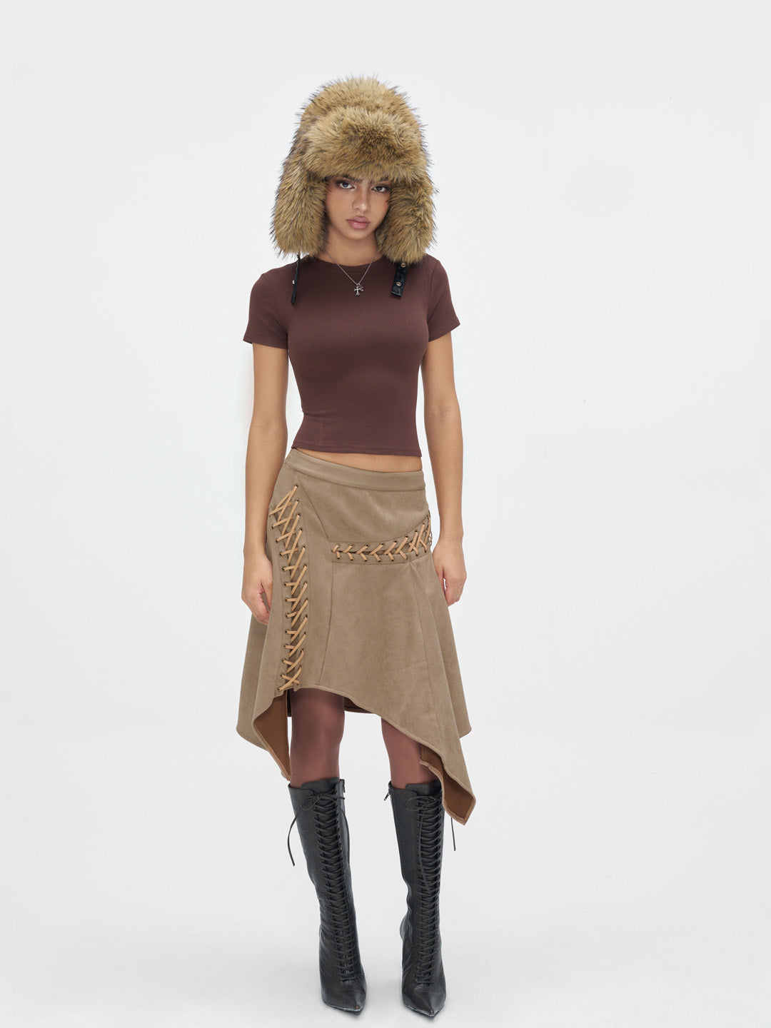 JYOSEI Brown plush hat