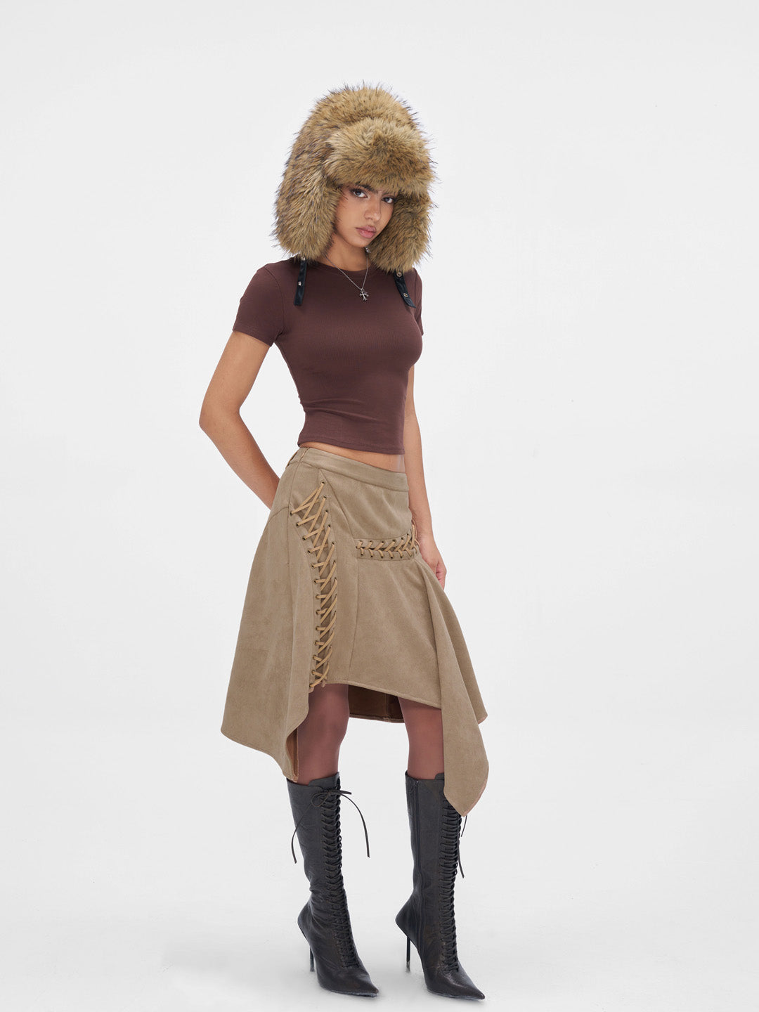 JYOSEI Brown plush hat