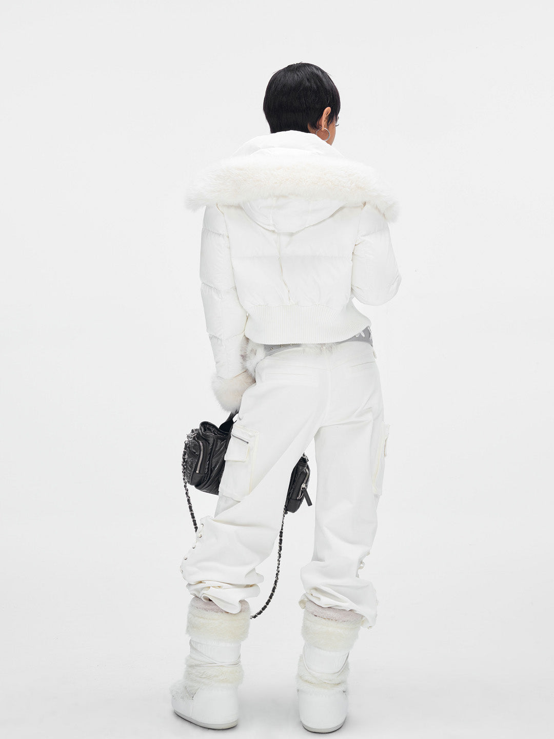 JYOSEI White fur collar down jacket