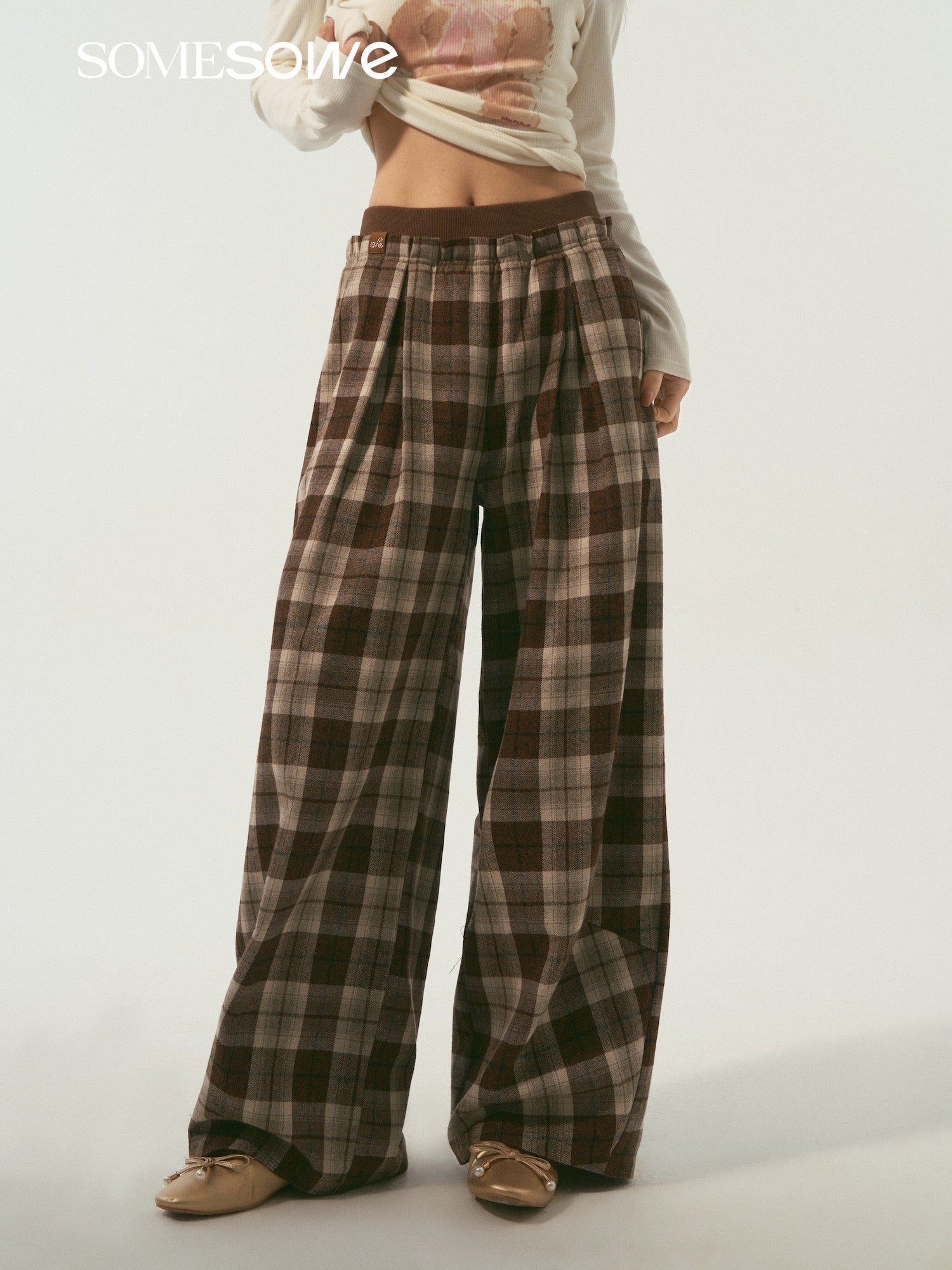 SOMESOWE S2509015 Double waisted loose crescent casual pants