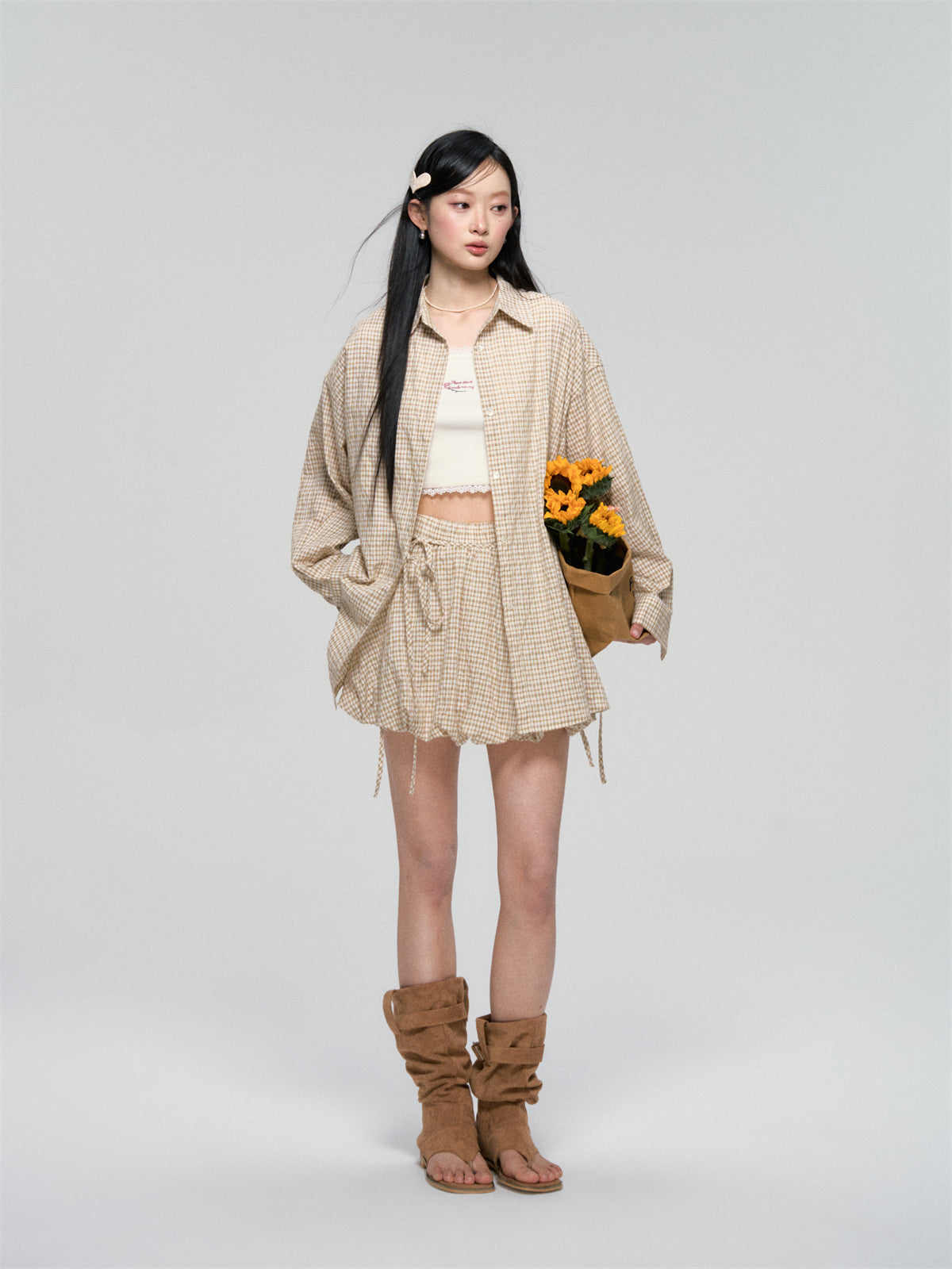 AsGony ASG25089 Lace rose embroidered knitted vest