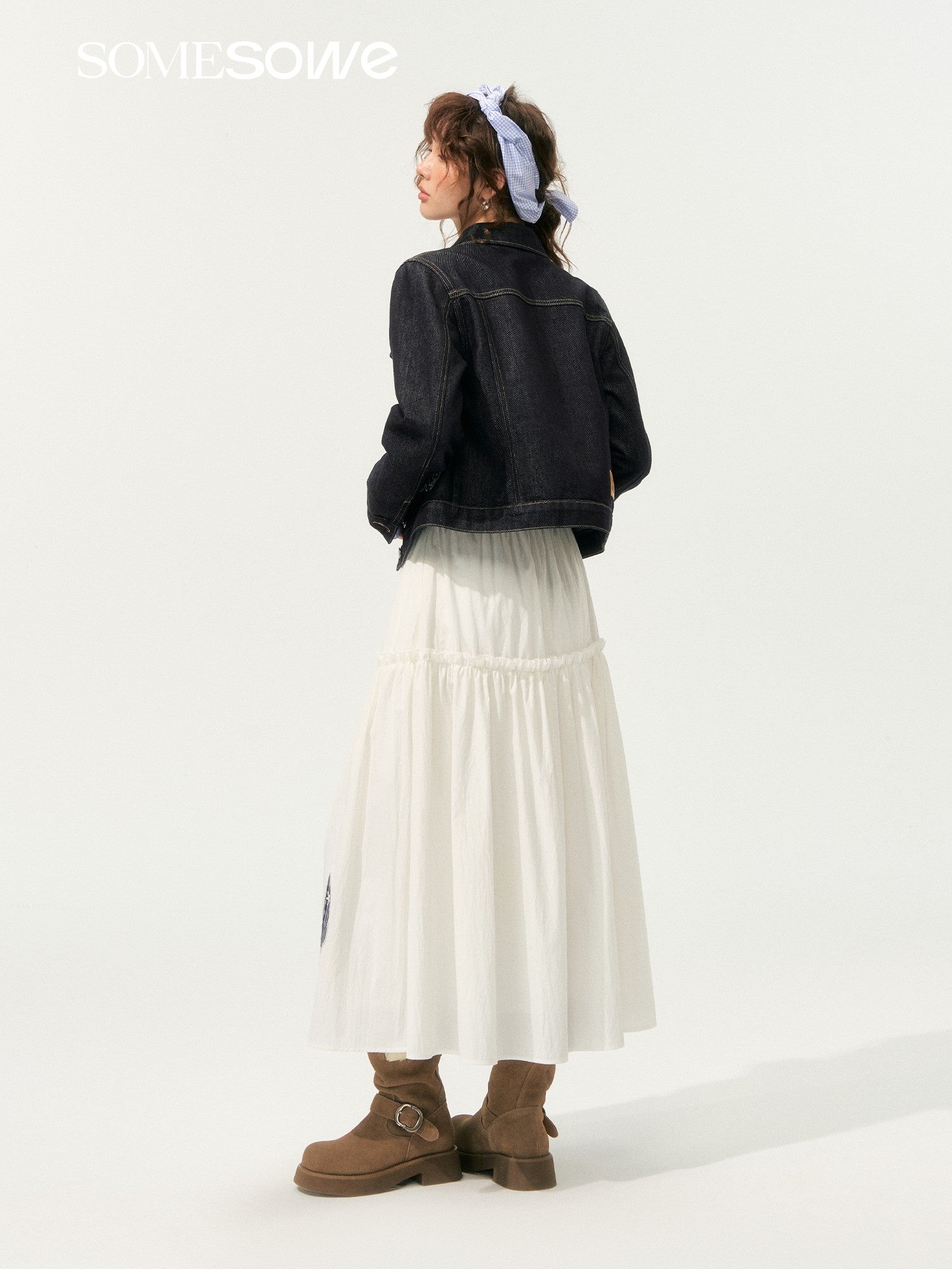 SOMESOWE S2508202 Childish plaid patterned long skirt