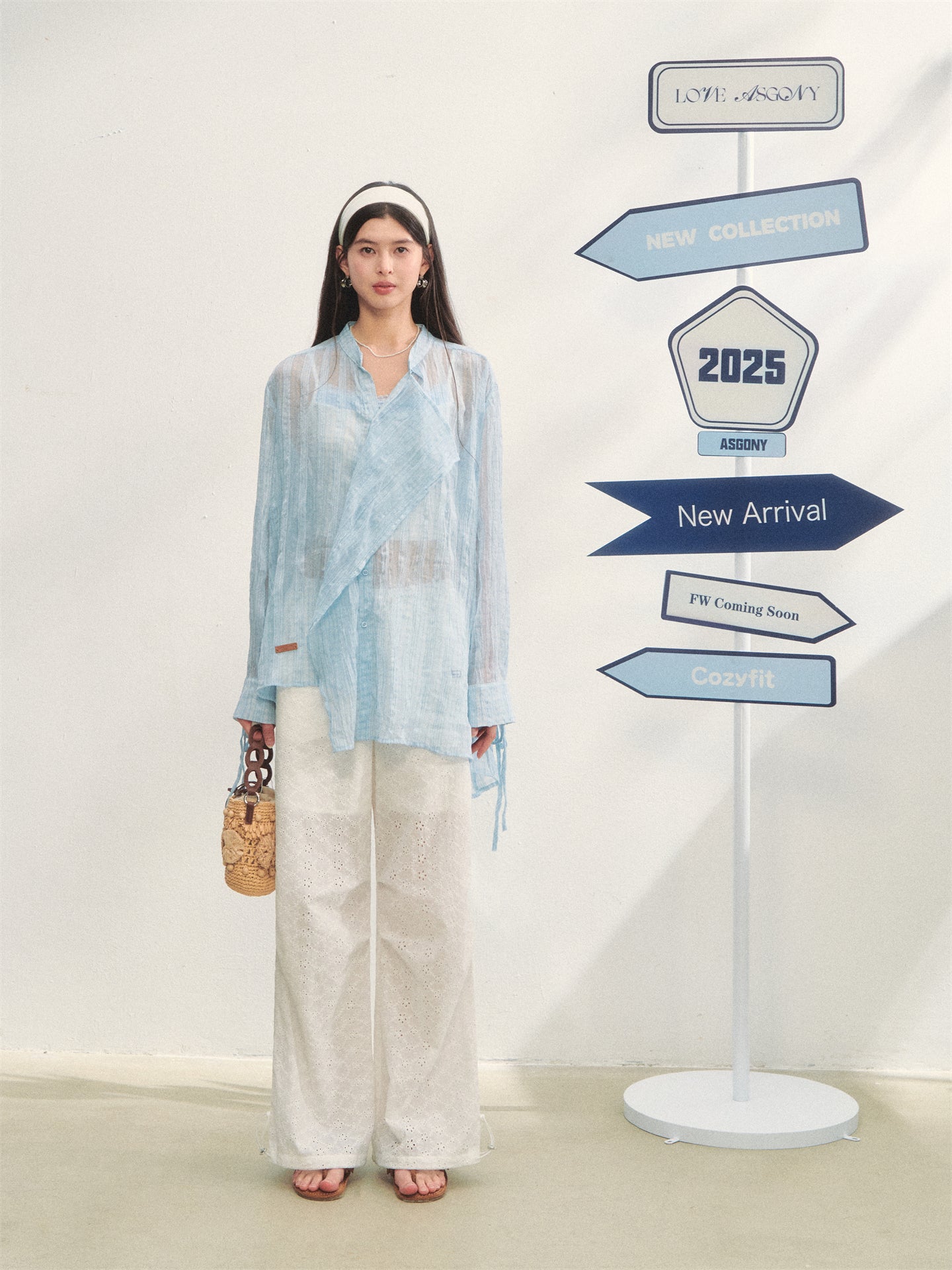 AsGony ASG25285 Irregular texture sunscreen shirt (2color)