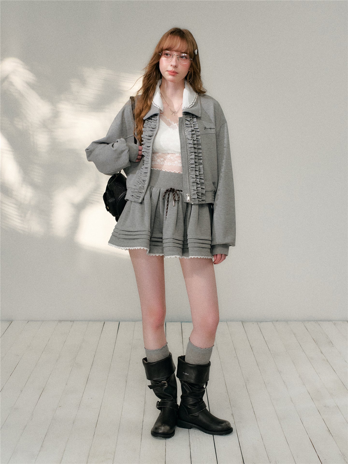 16DEWS 16D26102&16D26103 Air layer short jacket jacket + skirt