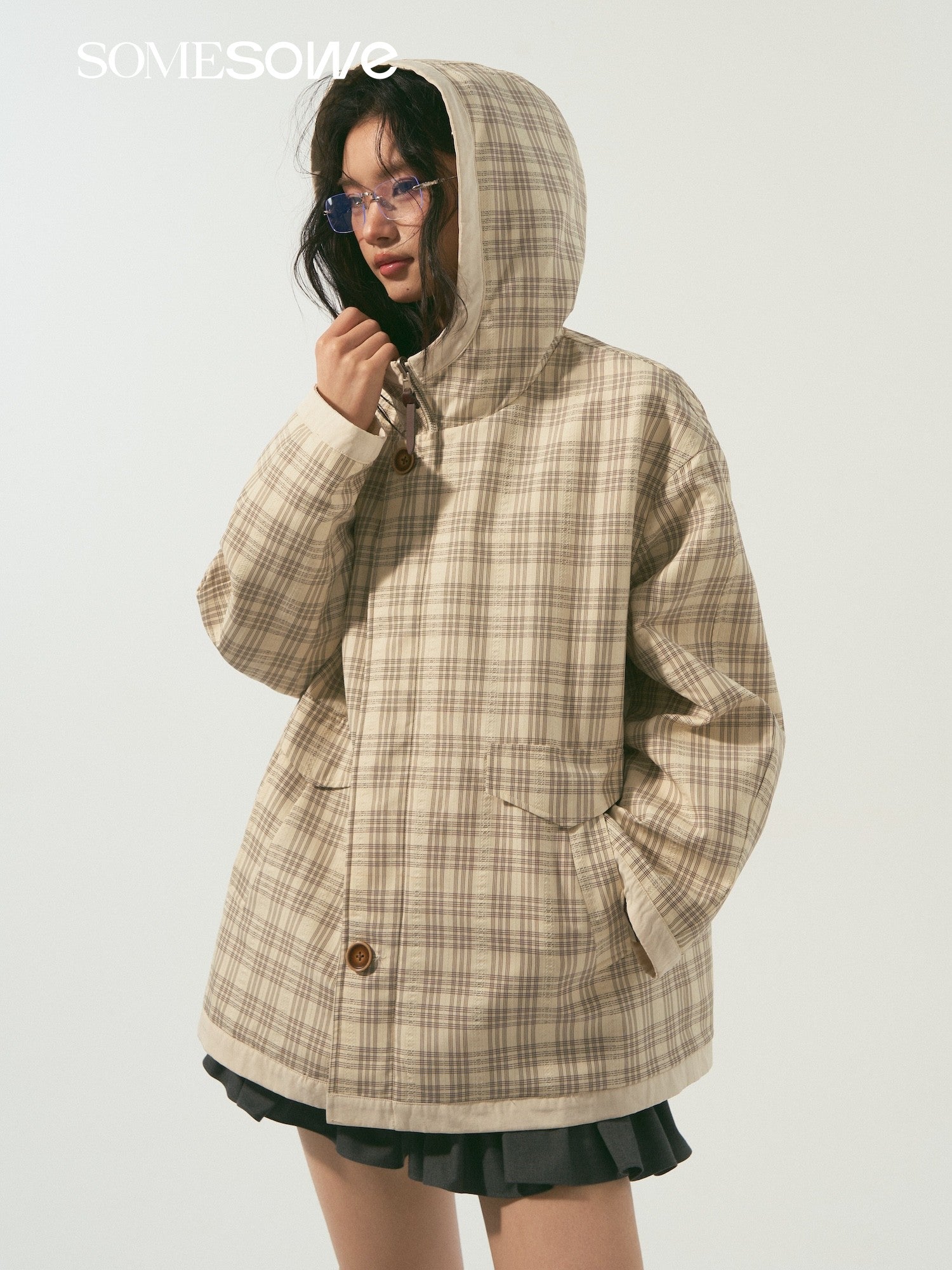 SOMESOWE S2508334 Double sided hooded jacket