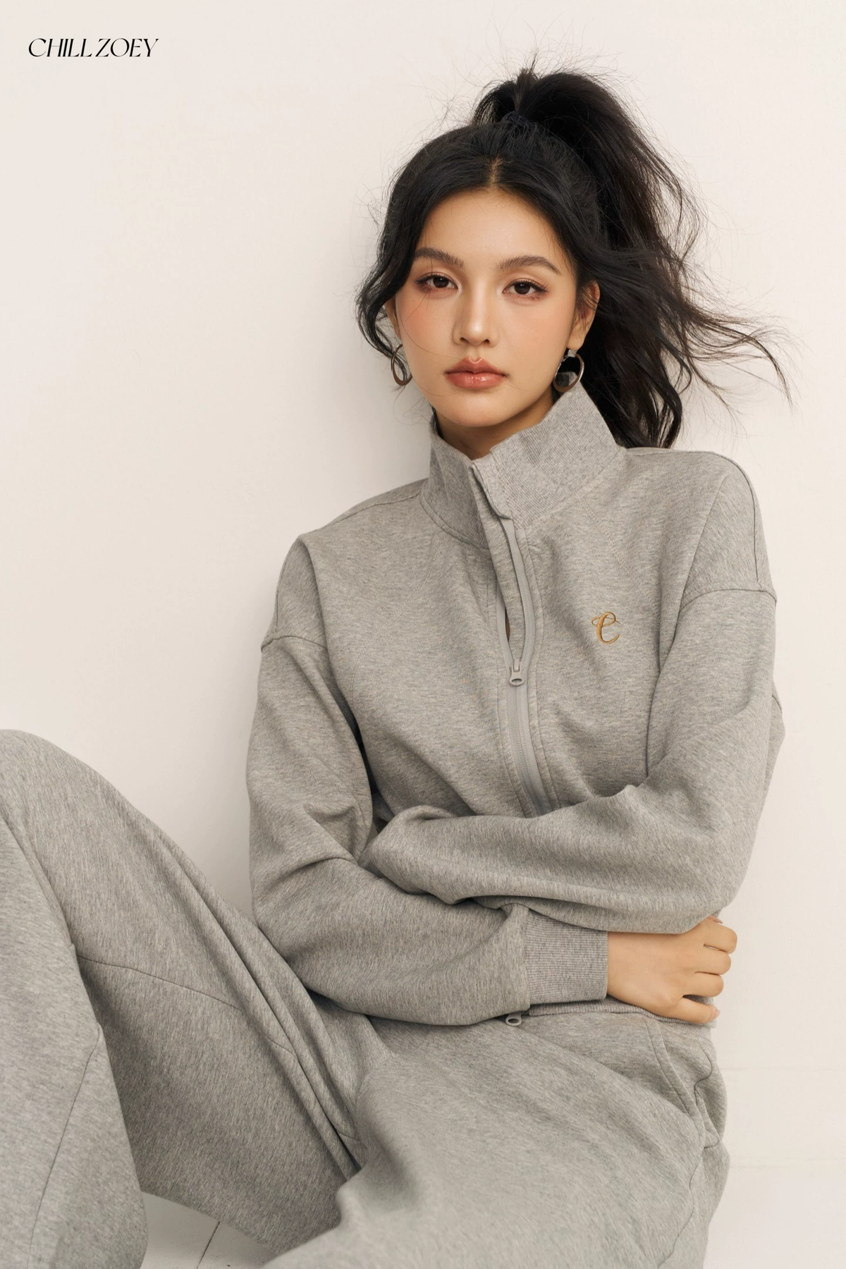 Chill Zoey Sweatshirt & Straight-Leg Pants Set(2color)