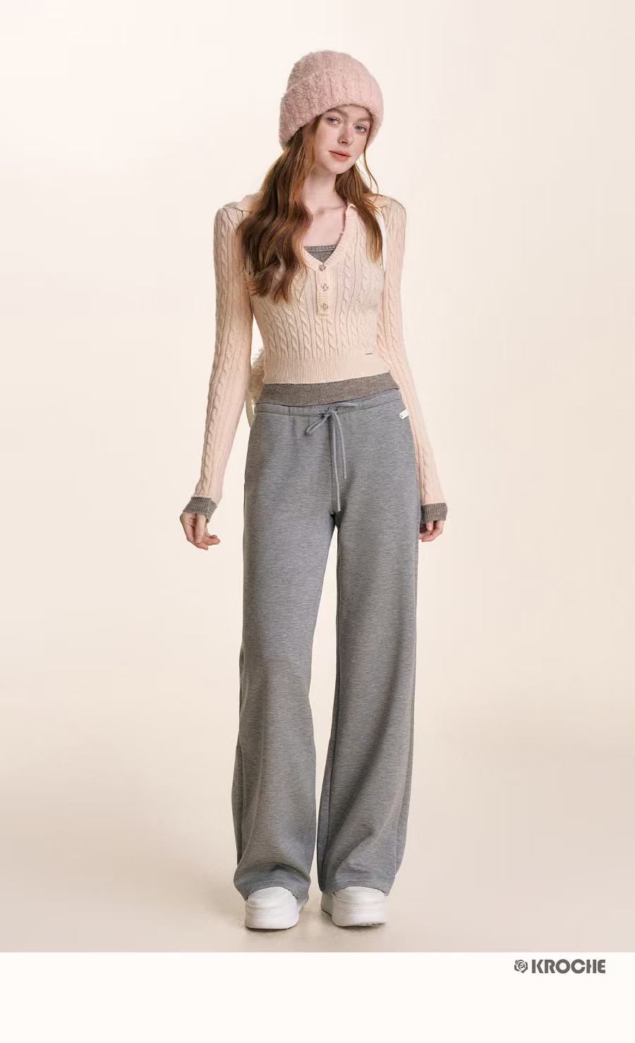 Kroche Drawstring casual sweatpants (2color)