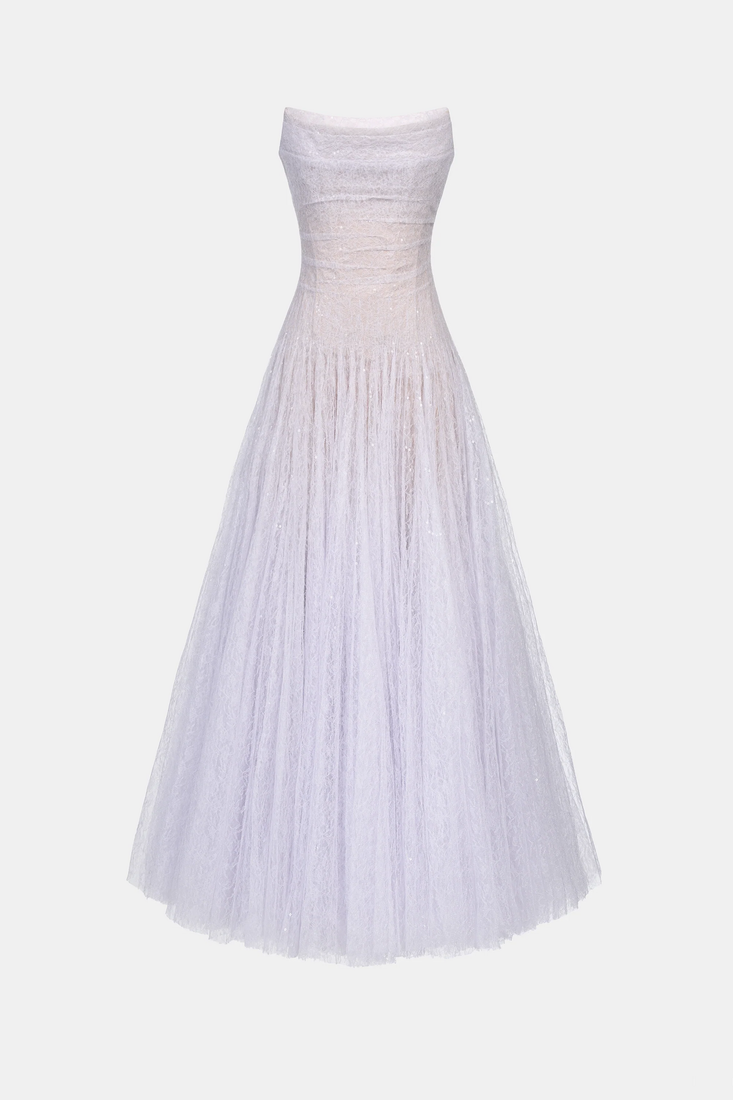 Montsand Draped Lace Maxi Dress-Violet