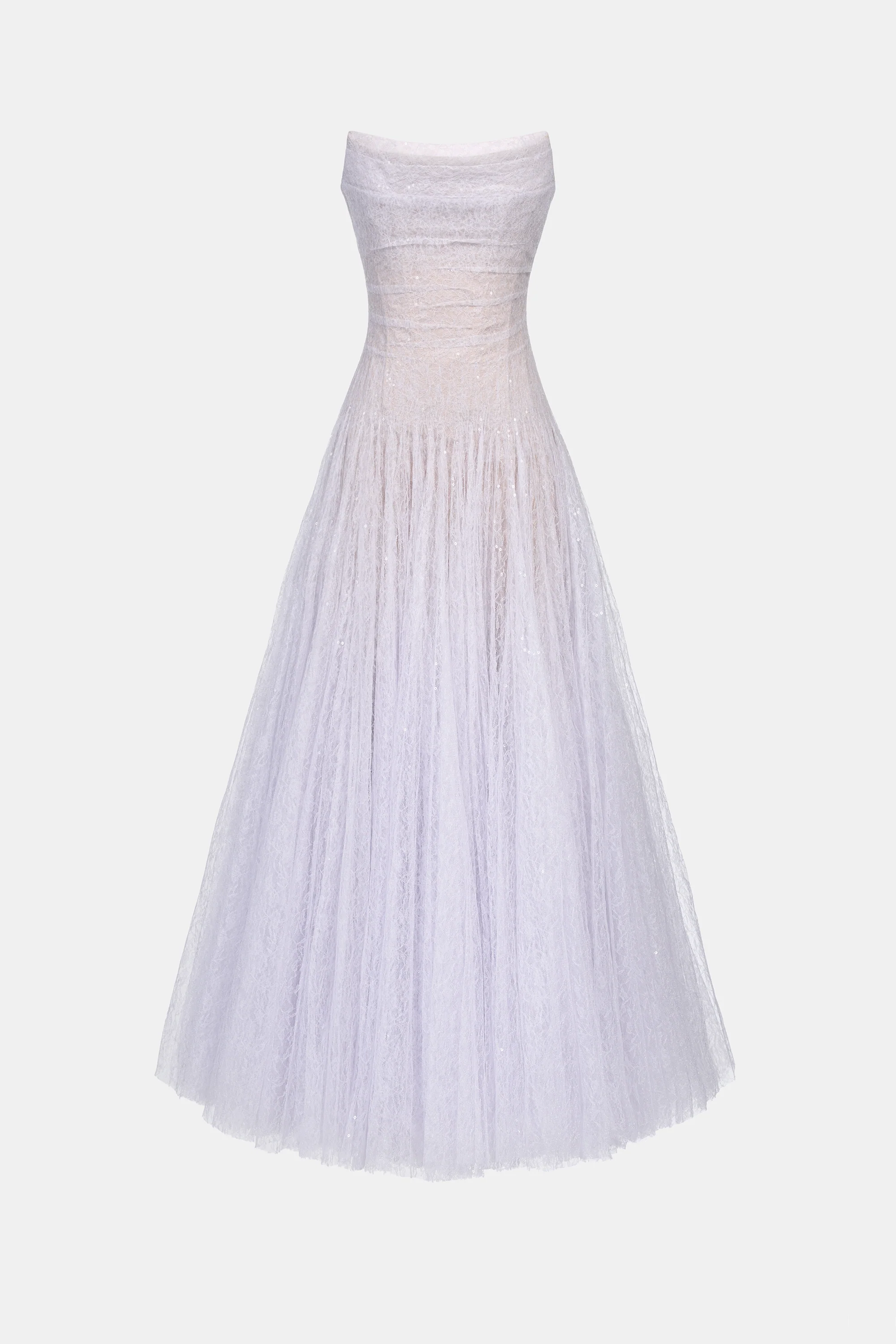Montsand Draped Lace Maxi Dress-Violet