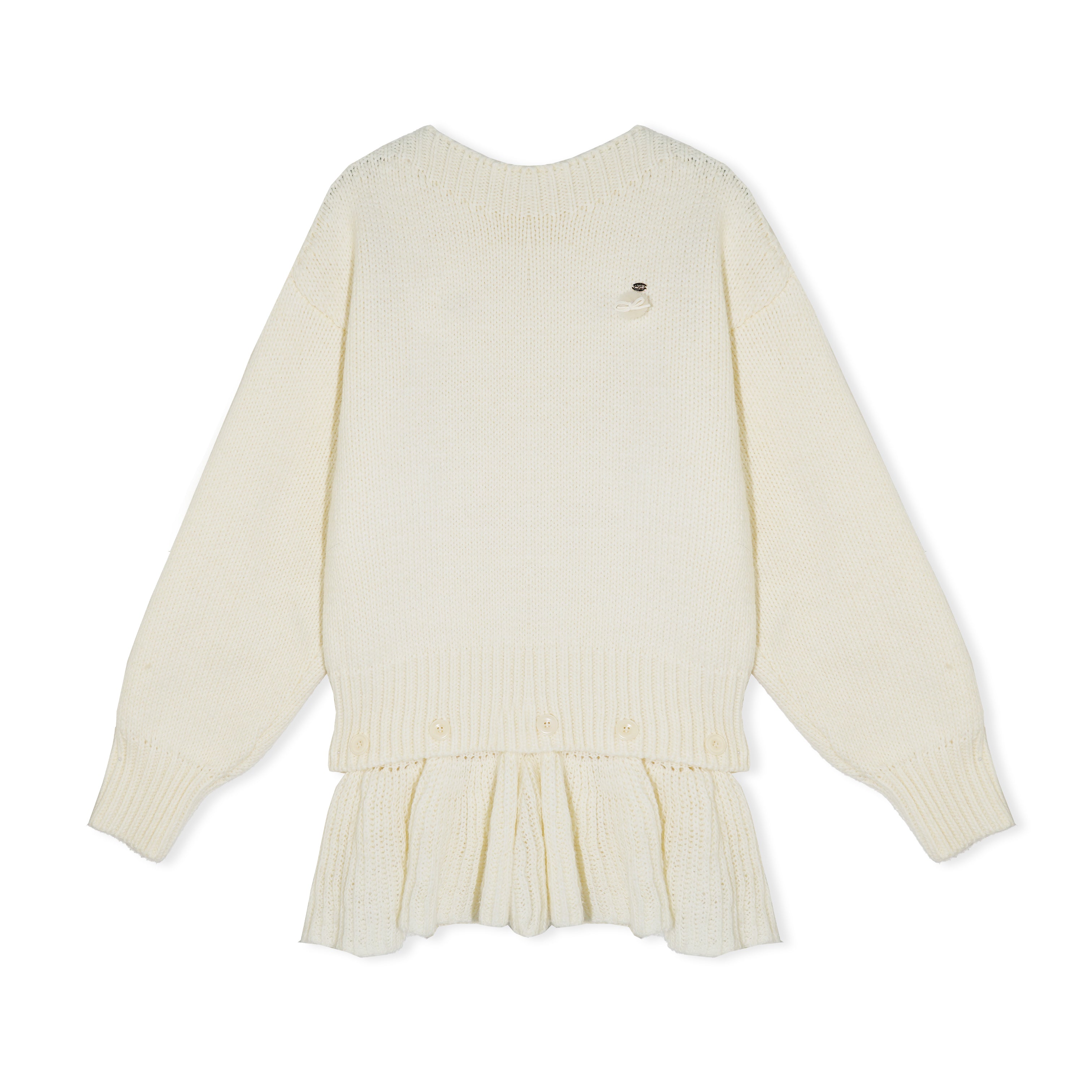 16DEWS 16D25530 Lazy round neck thick needle sweater