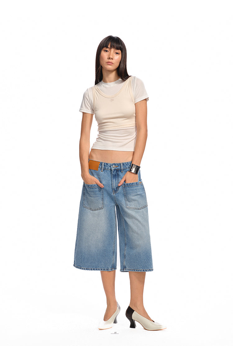 NAWS DK020825 Hot sea blue denim shorts