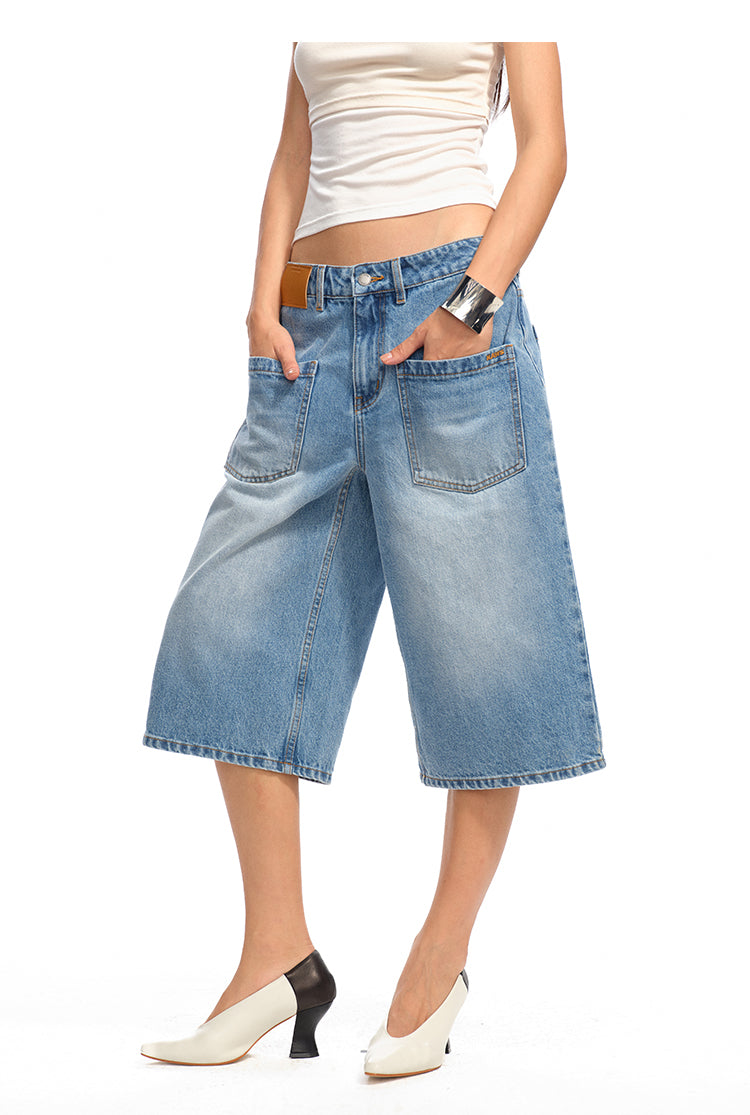 NAWS DK020825 Hot sea blue denim shorts
