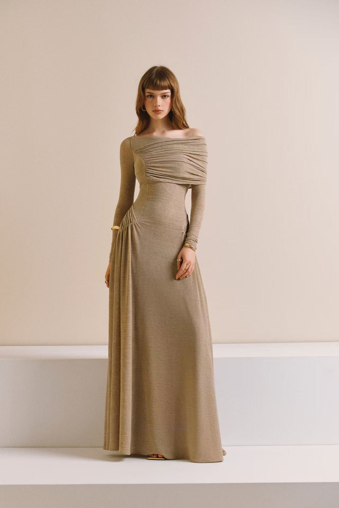 CICI CHAUMET Off-shoulder Dress (3color)