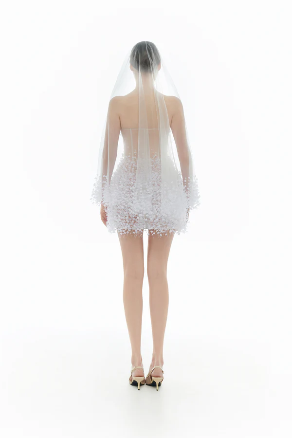 Montsand Flowers Mini Dress-White
