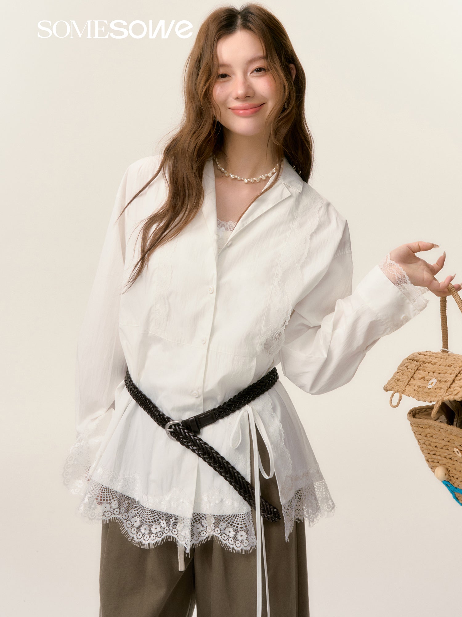 SOMESOWE S2508031 Punk lace shirt
