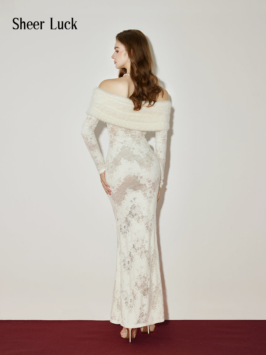 SHEERLUCK Cynthia SLLYQ24704 Slim Fit Lace Dress