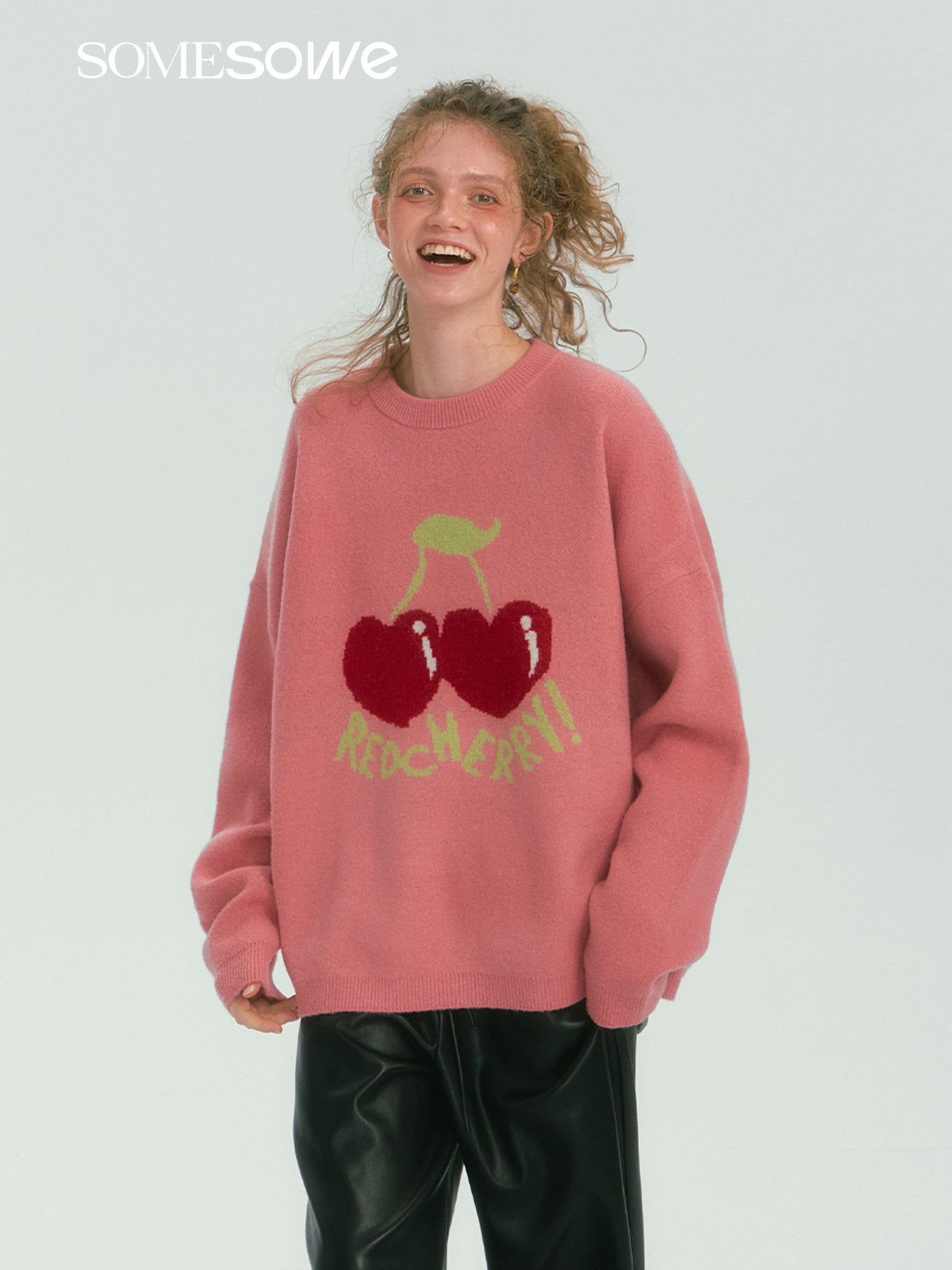 SOMESOWE S2407266 Fruit jacquard silhouette sweater