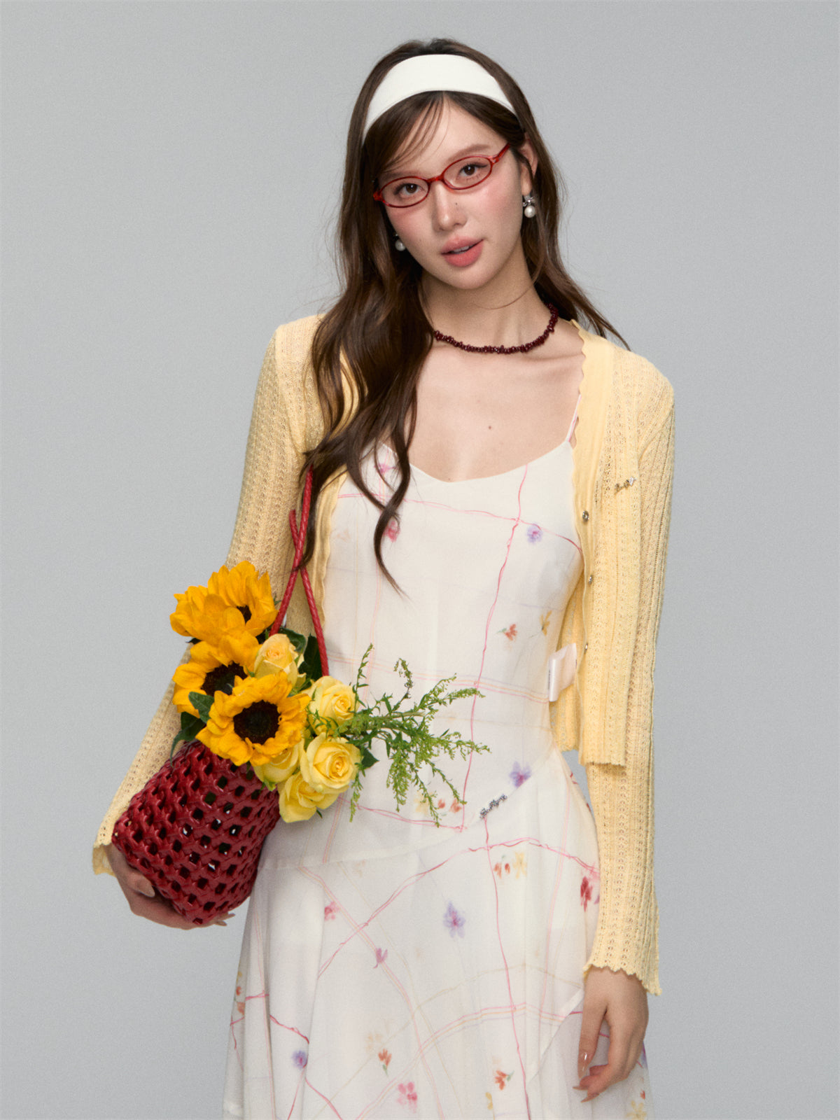 AsGony ASG25160 Chiffon floral irregular camisole dress