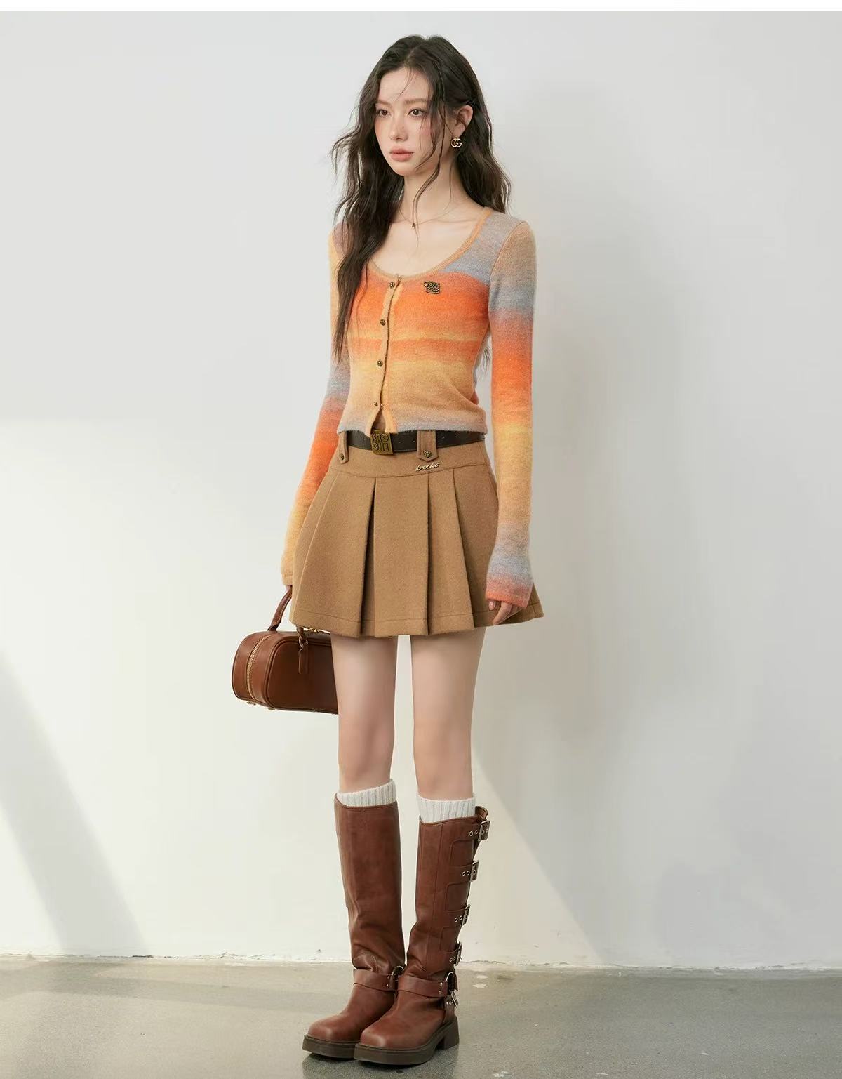 Kroche Sale Gradient Knitted Bottom Top (2color)