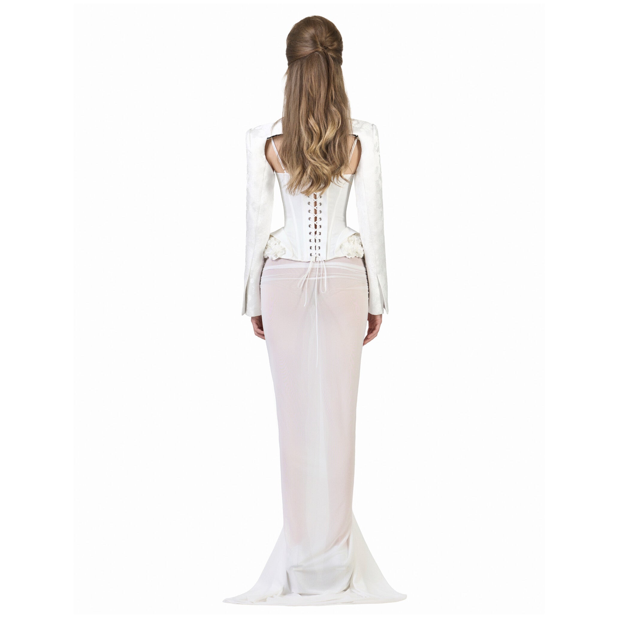 FFSD LYRA BLAZER& DARLING CORSET (WHITE)& SHADOW SKIRT (WHITE)