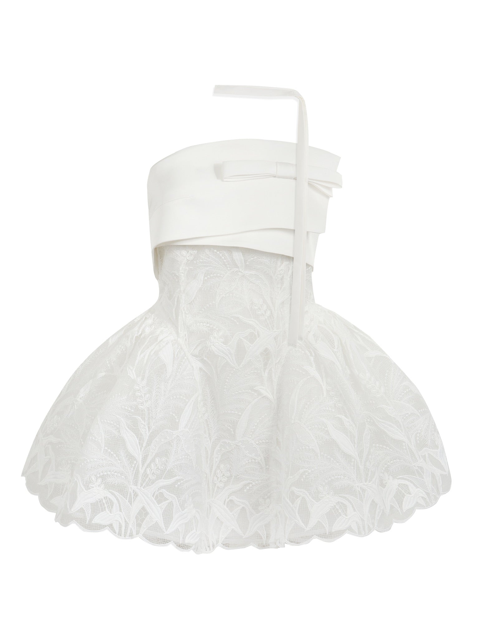 Jean Soo three-dimensional embroidery lace waist puffy dress