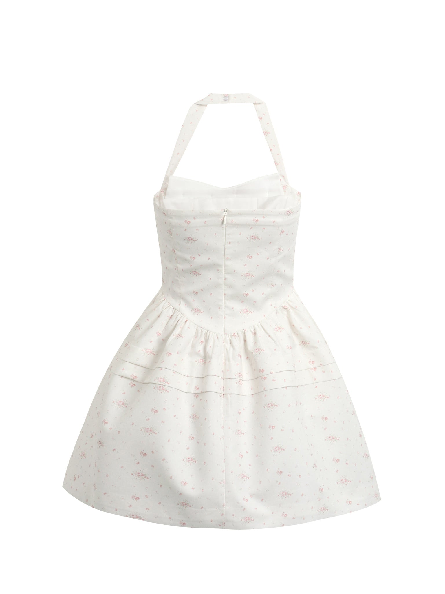 Jean Soo waist pleated hanging neck fluffy dress