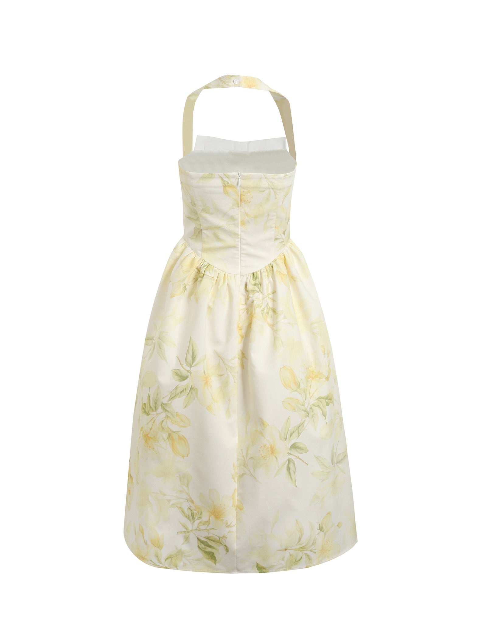 Jean Soo Waisted Hanging Neck Printed Light Dress